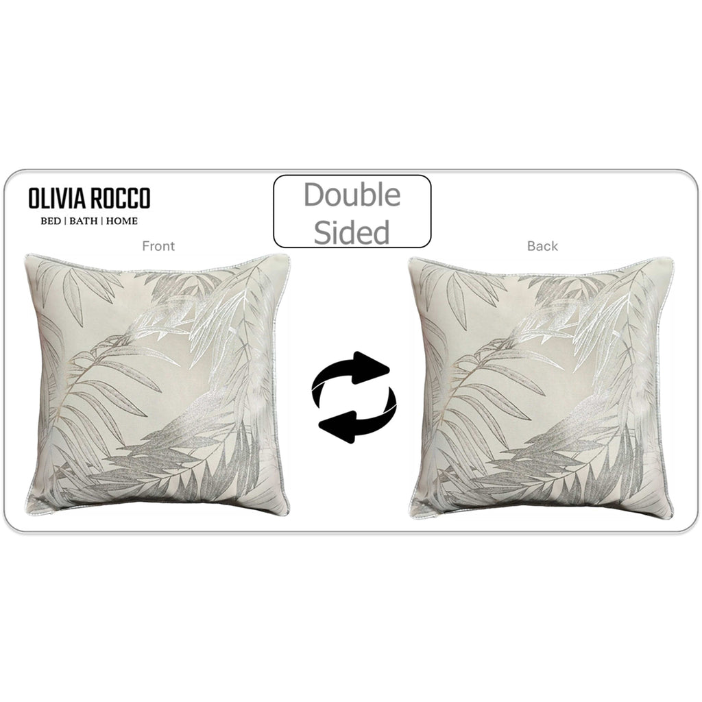 OLIVIA ROCCO Leaf Sparkle Cushion Covers 2 Pack Leaf Natural Modern Decorative Throw
