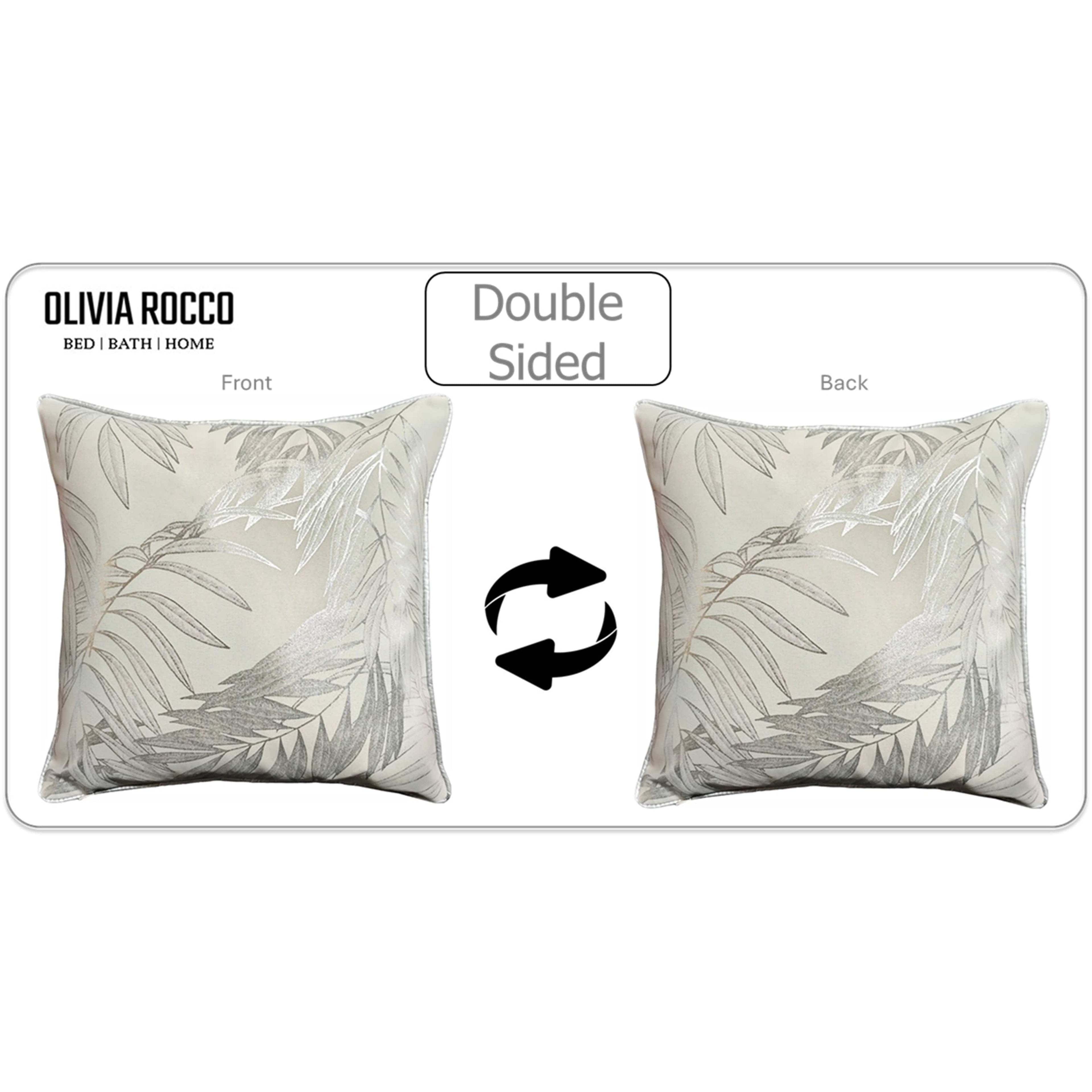 OLIVIA ROCCO Leaf Sparkle Cushion Covers 2 Pack Leaf Natural Modern Decorative Throw
