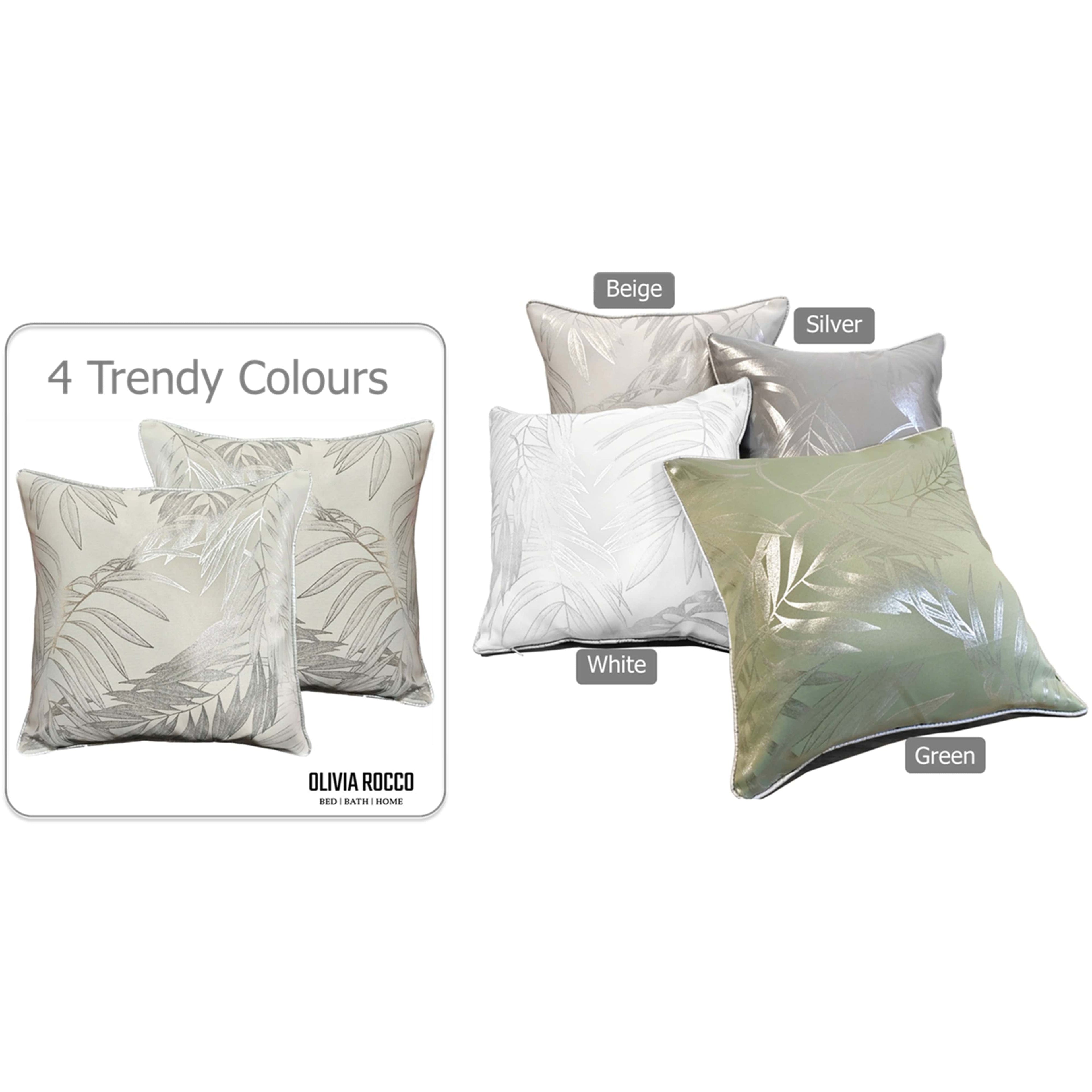 OLIVIA ROCCO Leaf Sparkle Cushion Covers 2 Pack Leaf Natural Modern Decorative Throw