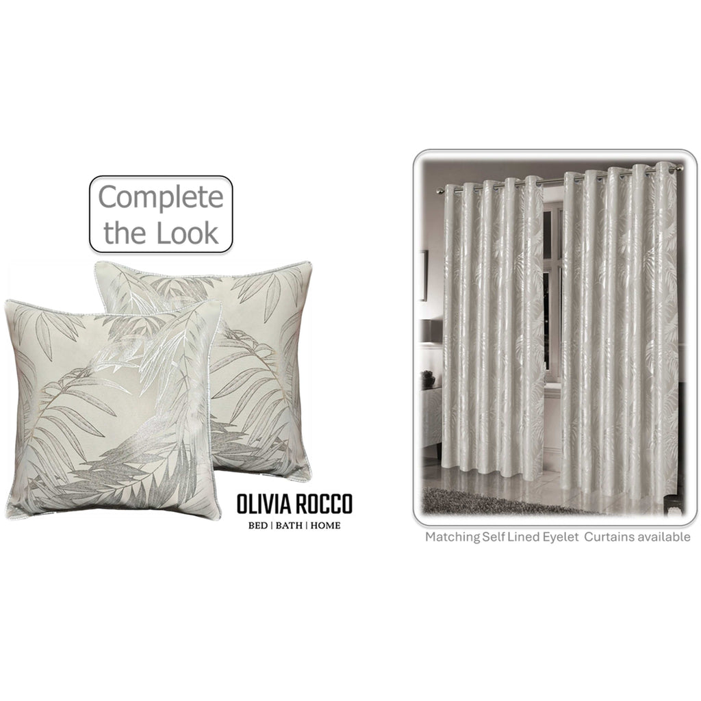 OLIVIA ROCCO Leaf Sparkle Cushion Covers 2 Pack Leaf Natural Modern Decorative Throw
