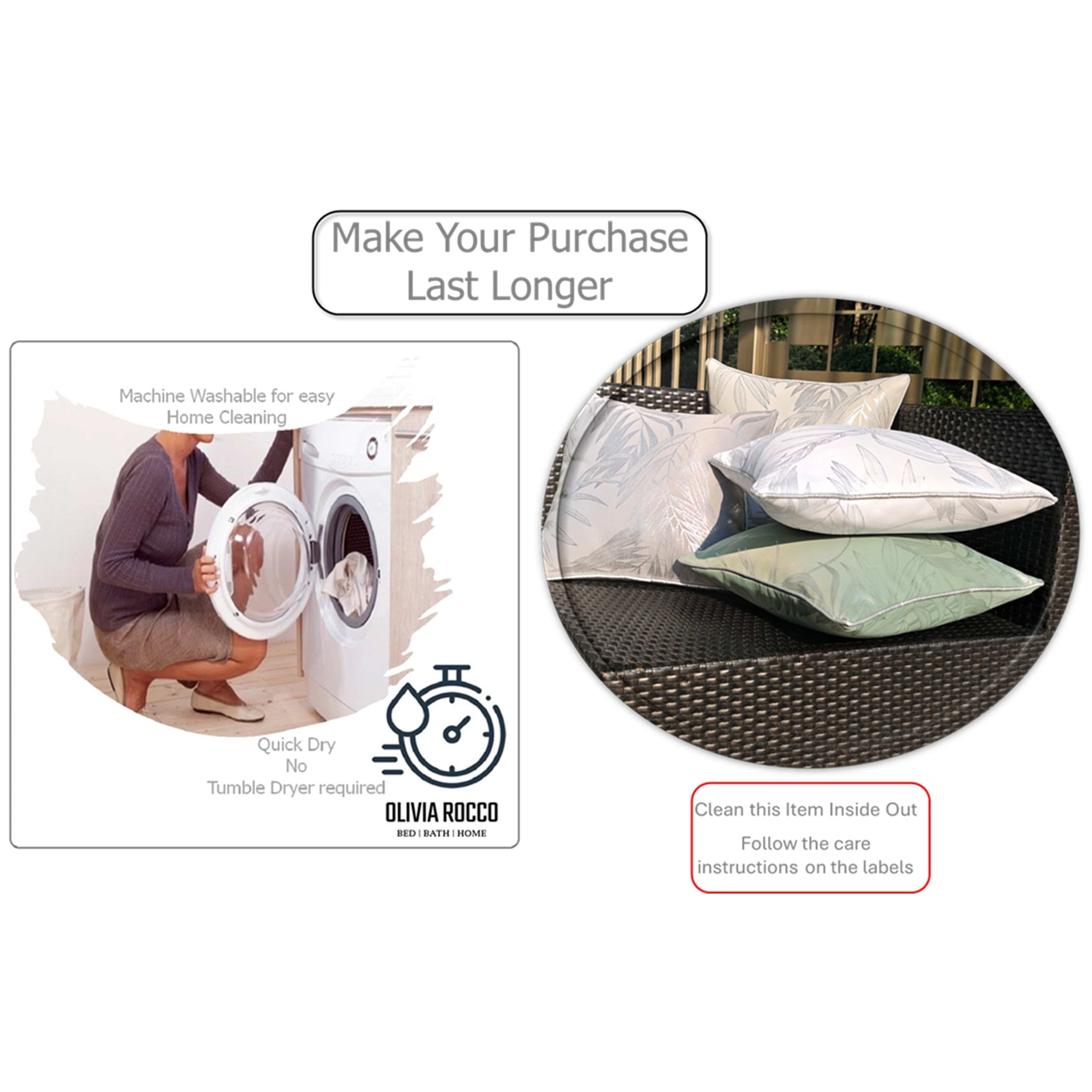 OLIVIA ROCCO Leaf Sparkle Cushion Covers 2 Pack Leaf Natural Modern Decorative Throw