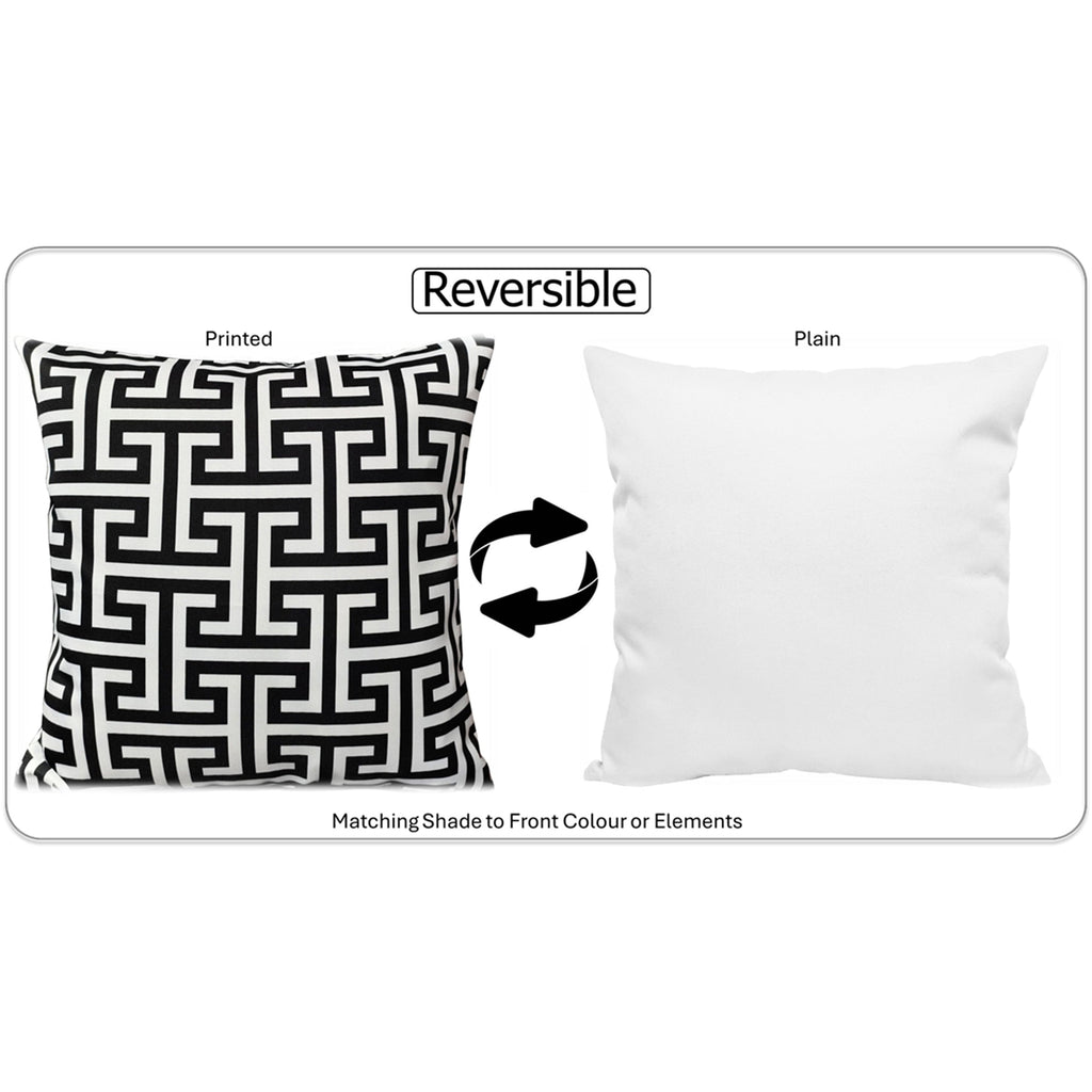 OLIVIA ROCCO Milano Black Waterproof Cushion Covers 43x43 cm Reversible Breathable