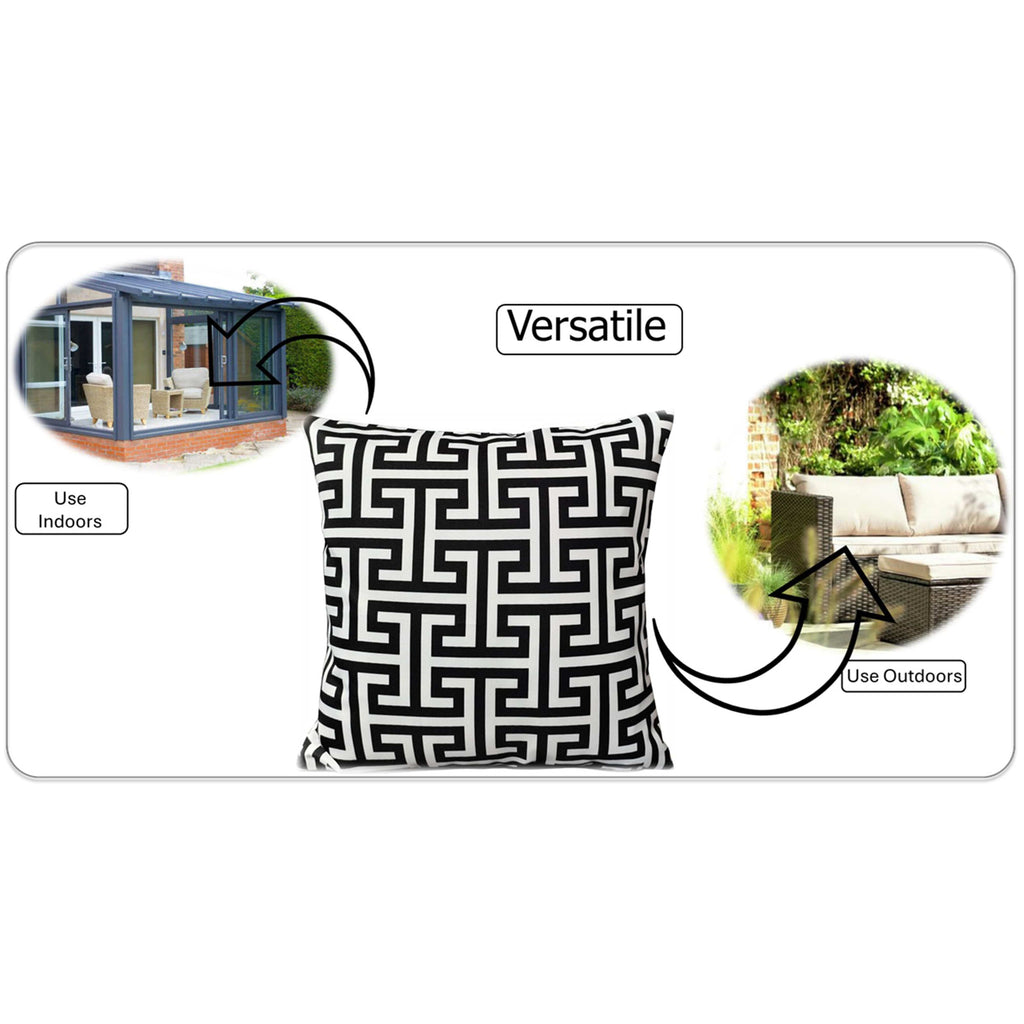 OLIVIA ROCCO Milano Black Waterproof Cushion Covers 43x43 cm Reversible Breathable
