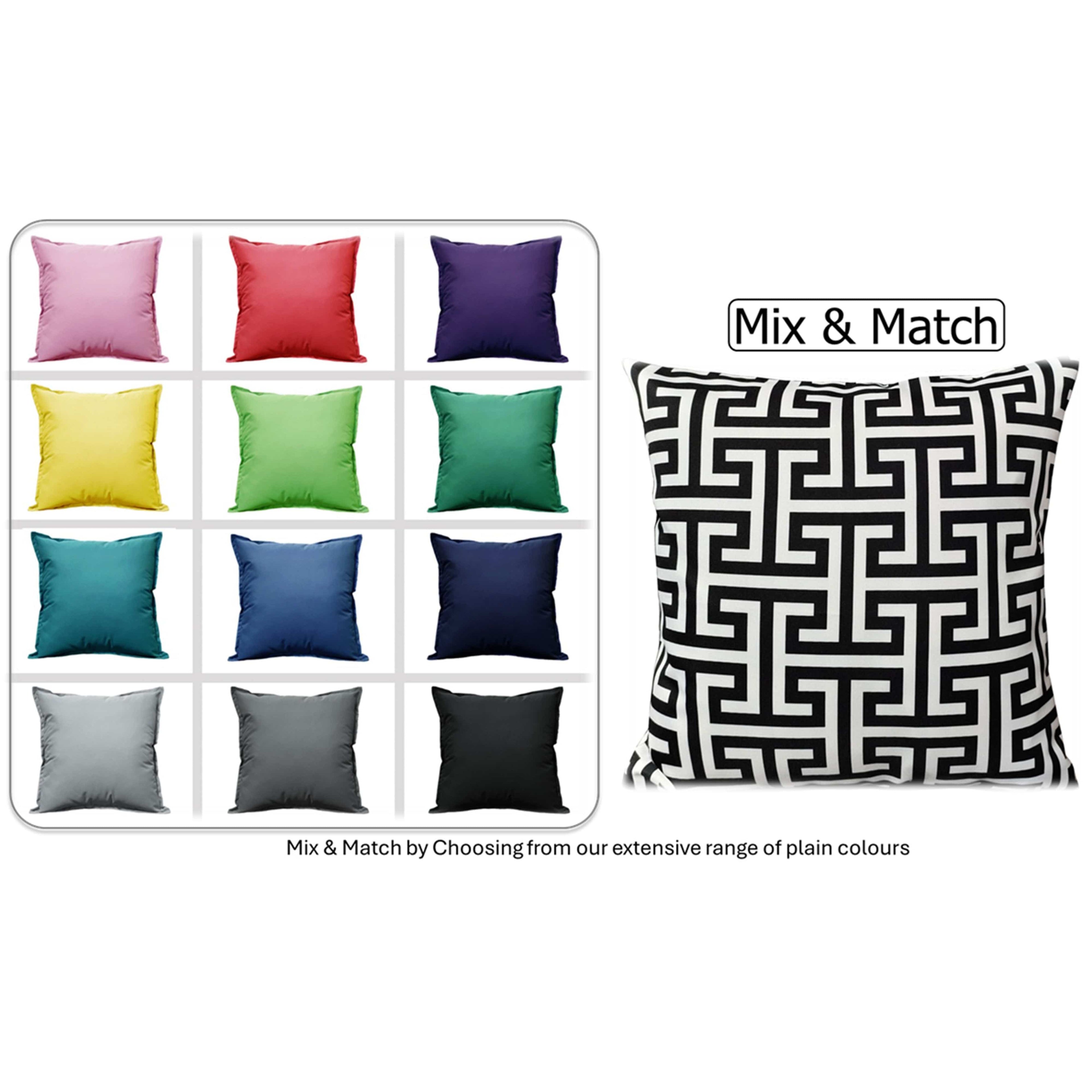 OLIVIA ROCCO Milano Black Waterproof Cushion Covers 43x43 cm Reversible Breathable