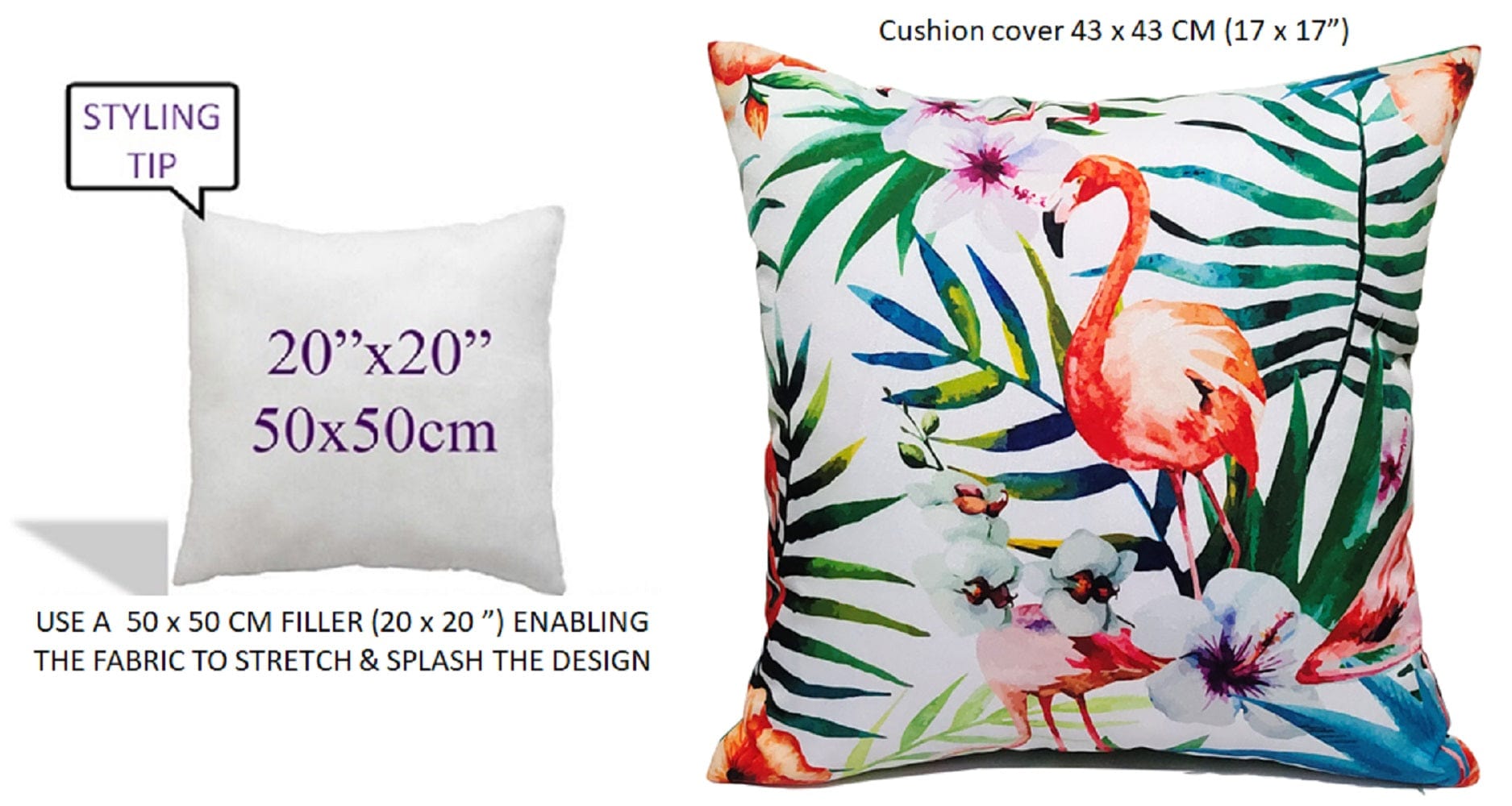 OLIVIA ROCCO Flamingo Waterproof Cushion Covers 43x43 cm Reversible Breathable Decorative