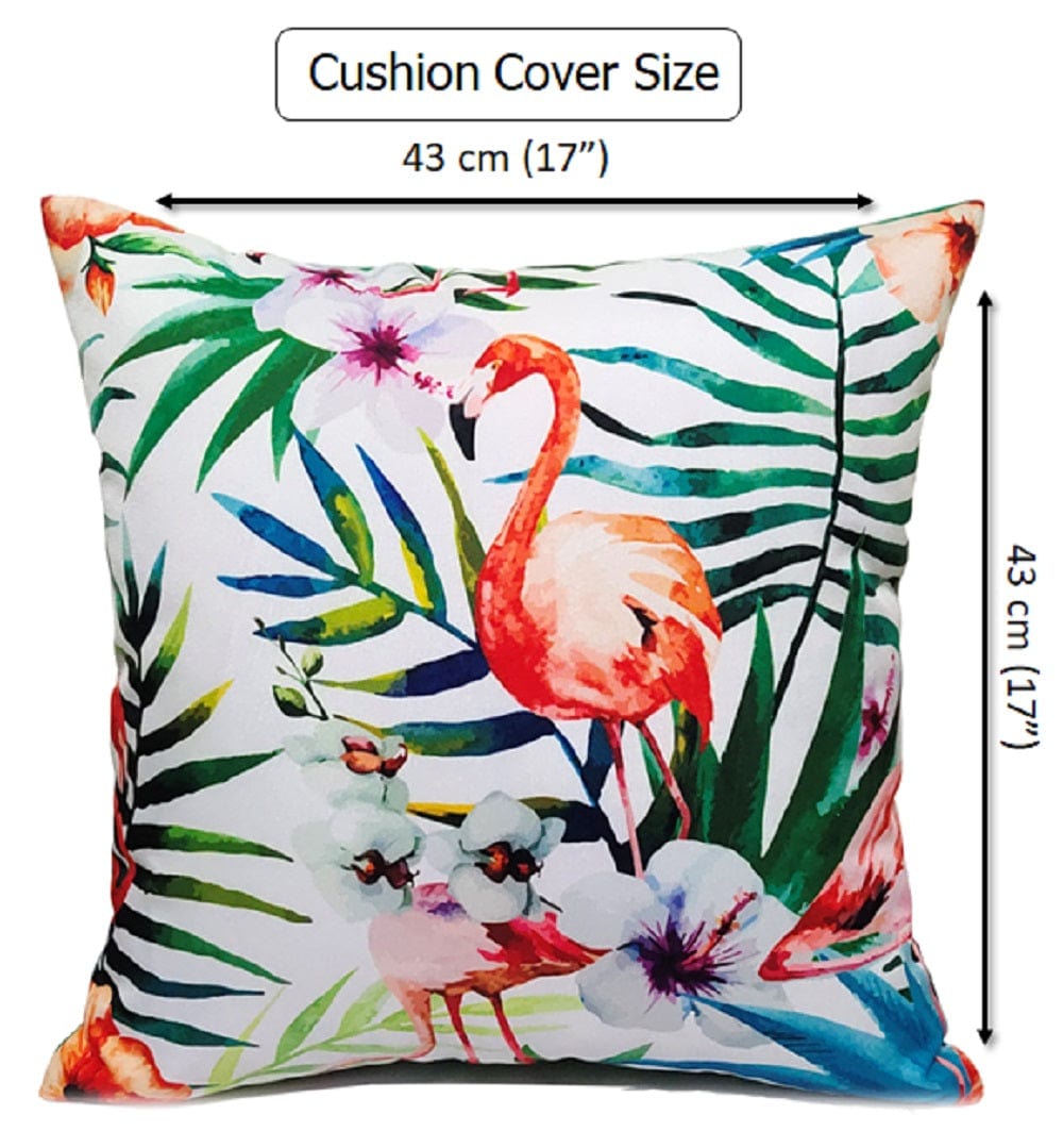 OLIVIA ROCCO Flamingo Waterproof Cushion Covers 43x43 cm Reversible Breathable Decorative