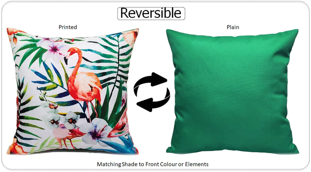 OLIVIA ROCCO Flamingo Waterproof Cushion Covers 43x43 cm Reversible Breathable Decorative