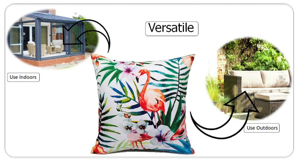 OLIVIA ROCCO Flamingo Waterproof Cushion Covers 43x43 cm Reversible Breathable Decorative