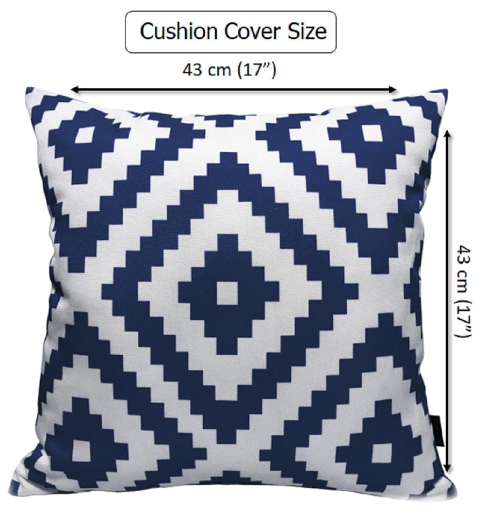 OLIVIA ROCCO Nairobi Navy Waterproof Outdoor Cushion Covers 43x43 CM Weather-Resistant