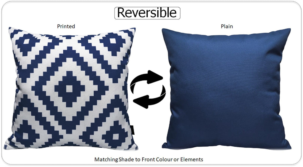 OLIVIA ROCCO Nairobi Navy Waterproof Outdoor Cushion Covers 43x43 CM Weather-Resistant