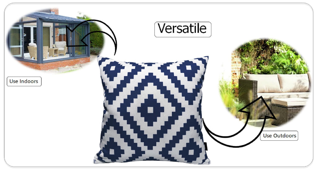 OLIVIA ROCCO Nairobi Navy Waterproof Outdoor Cushion Covers 43x43 CM Weather-Resistant