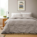 OLIVIA ROCCO Pintuck Natural Microfibre Duvet Cover Set With Pillowcases Easy Care