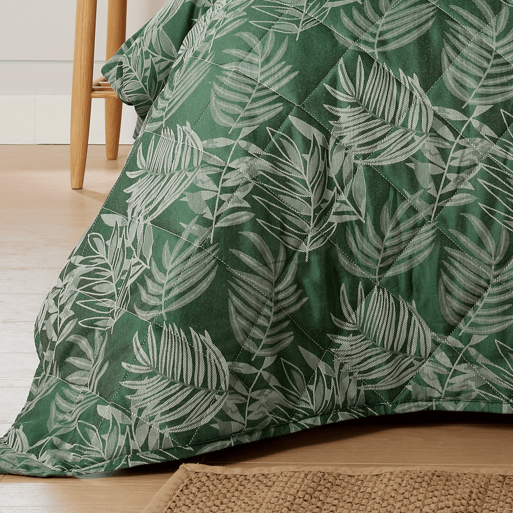 OLIVIA ROCCO Leaf Jacquard Reversible Duvet Cover Sets Grey And Pink Cotton Blend Eco