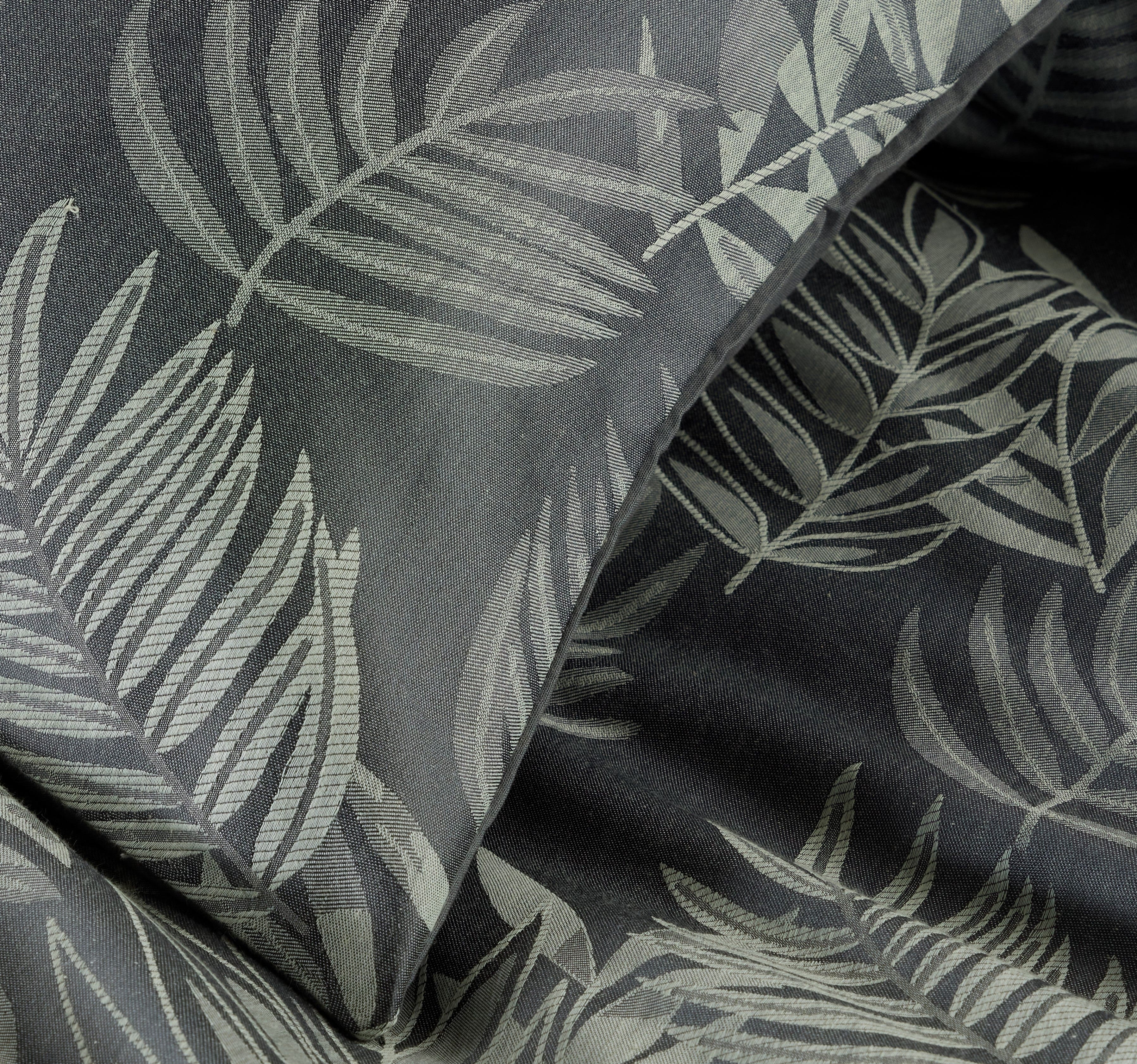 OLIVIA ROCCO Leaf Jacquard Reversible Duvet Cover Sets Grey And Pink Cotton Blend Eco