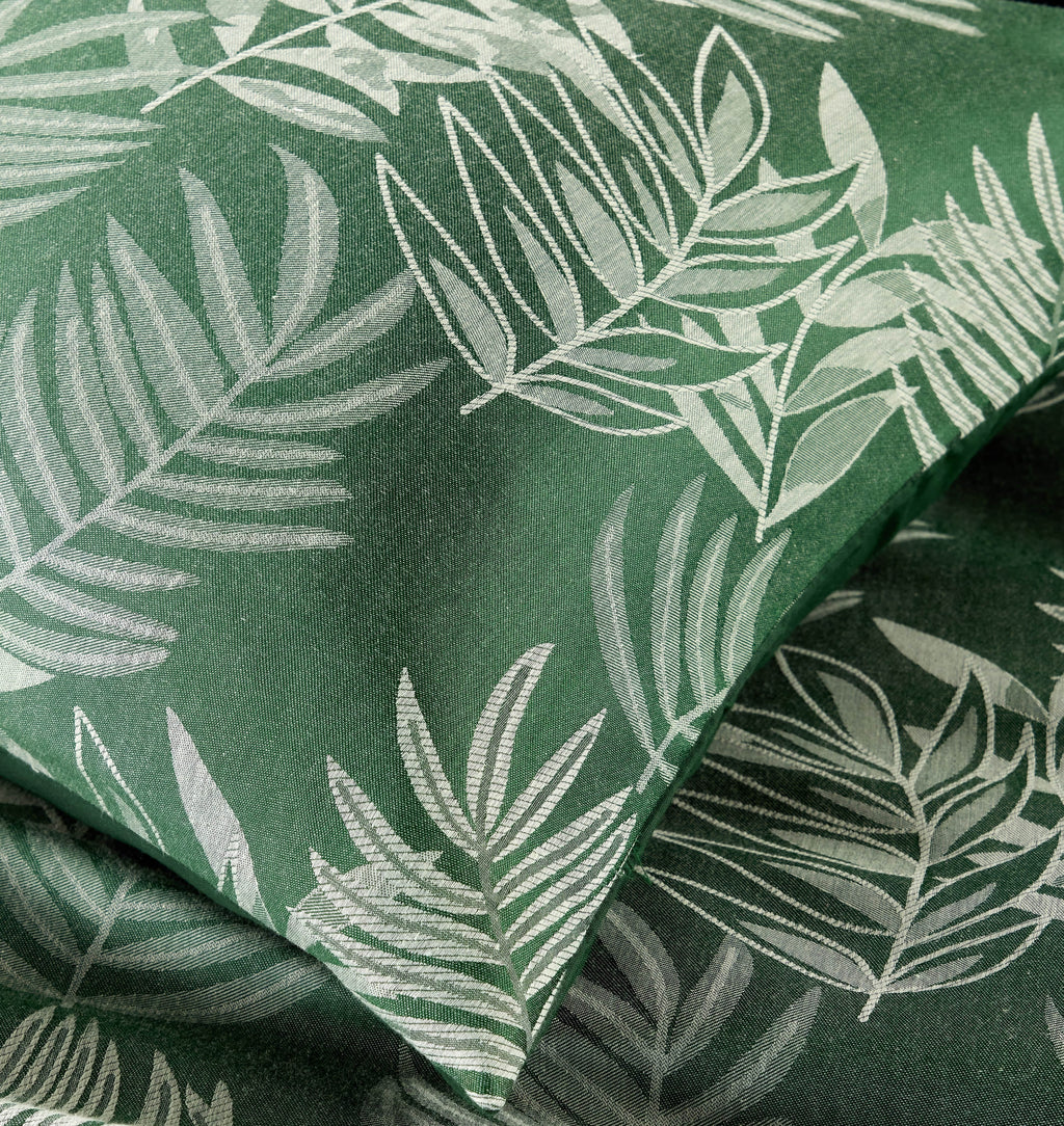 OLIVIA ROCCO Leaf Jacquard Reversible Duvet Cover Sets Grey And Pink Cotton Blend Eco