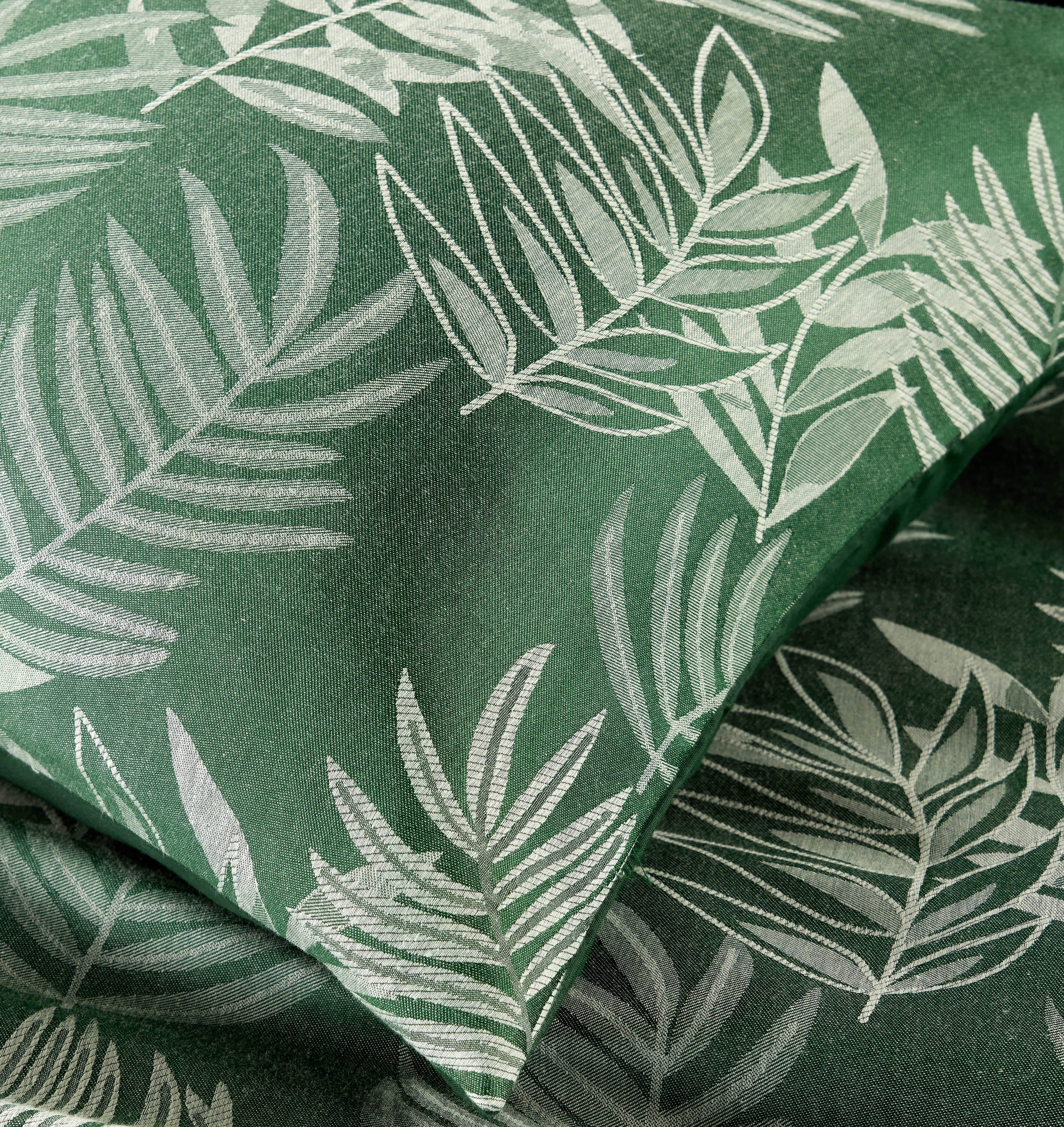 OLIVIA ROCCO Leaf Jacquard Reversible Duvet Cover Sets Grey And Pink Cotton Blend Eco