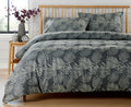 OLIVIA ROCCO Leaf Jacquard Reversible Duvet Cover Sets Grey And Pink Cotton Blend Eco