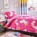 OLIVIA ROCCO Unicorn Rainbow Kids Duvet Set 100% Microfibre Soft Comfort For Children