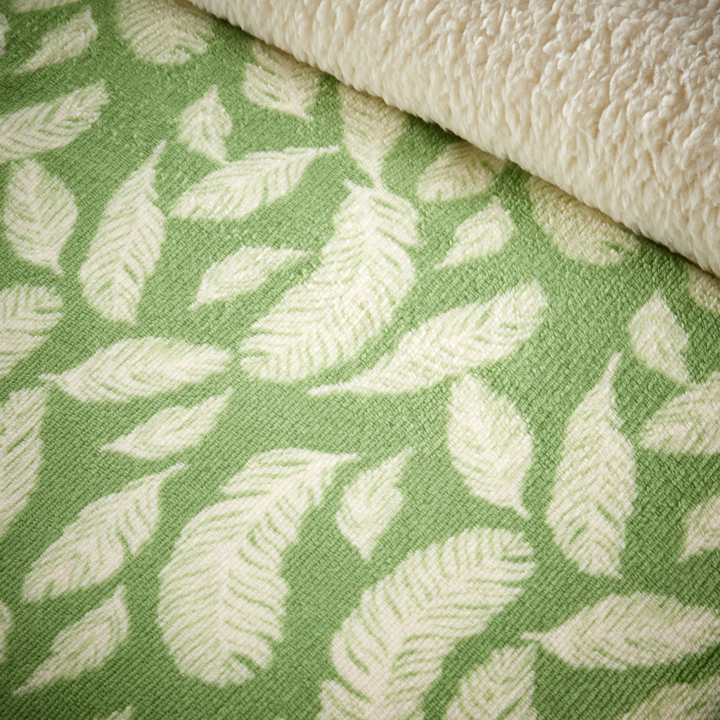OLIVIA ROCCO Floral Leaves Teddy Duvet Set Reversible Sherpa Fleece Winter Bedding Single