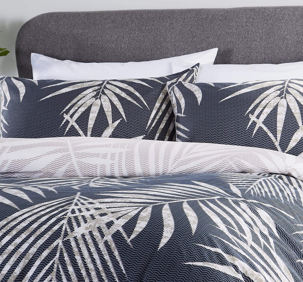 OLIVIA ROCCO Tropical Leaf Reversible Duvet Set Cotton Rich Bedding for Single Double