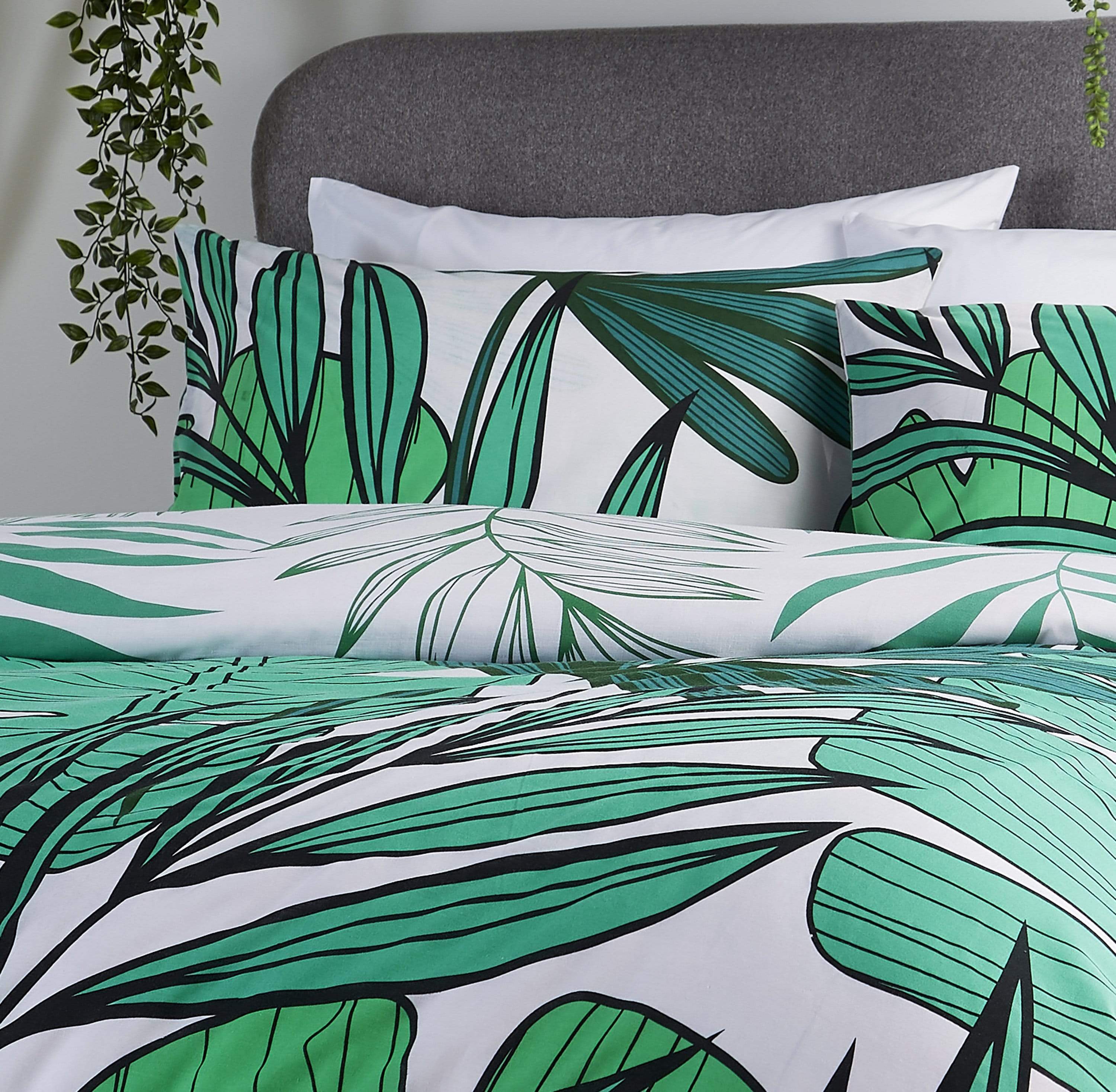 OLIVIA ROCCO Tropical Leaf Reversible Duvet Set Cotton Rich Bedding for Single Double