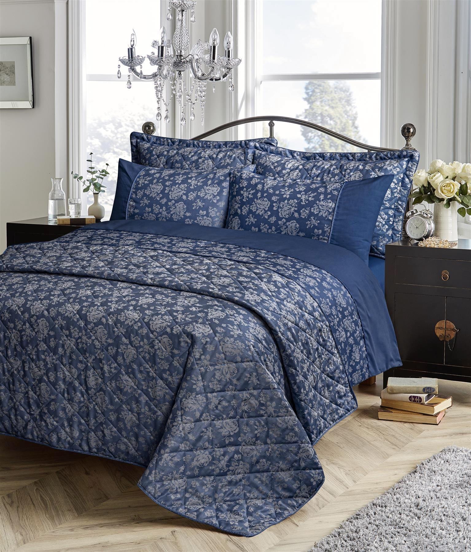 OLIVIA ROCCO Kew Hand Woven Jacquard Cotton Quilt Cover Duvet Set Cotton Rich Bedspreads