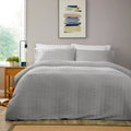 OLIVIA ROCCO Belgravia Grey Microfibre Duvet Cover Set With Pillowcases Soft Easy Care