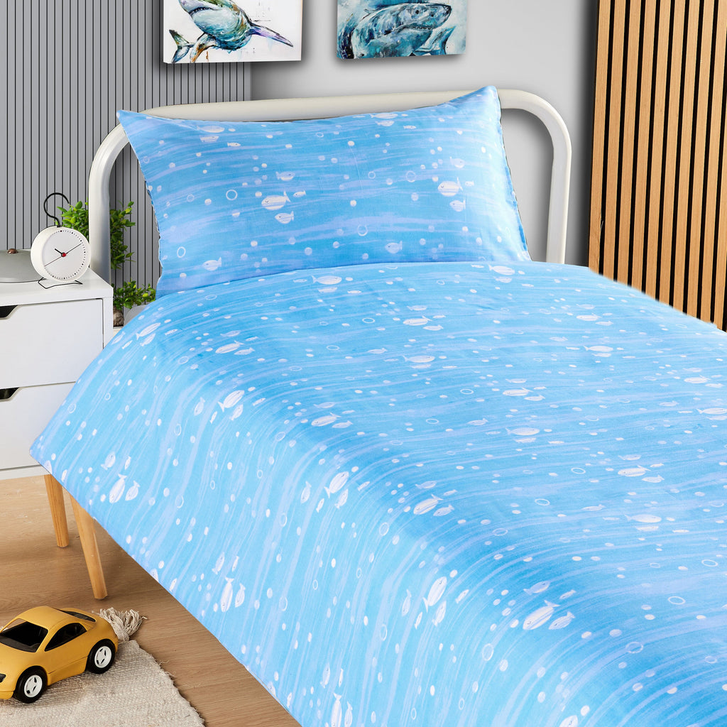 OLIVIA ROCCO Duvet Cover Set For Kids For Boys And Girls Sharks And Whales Reversible