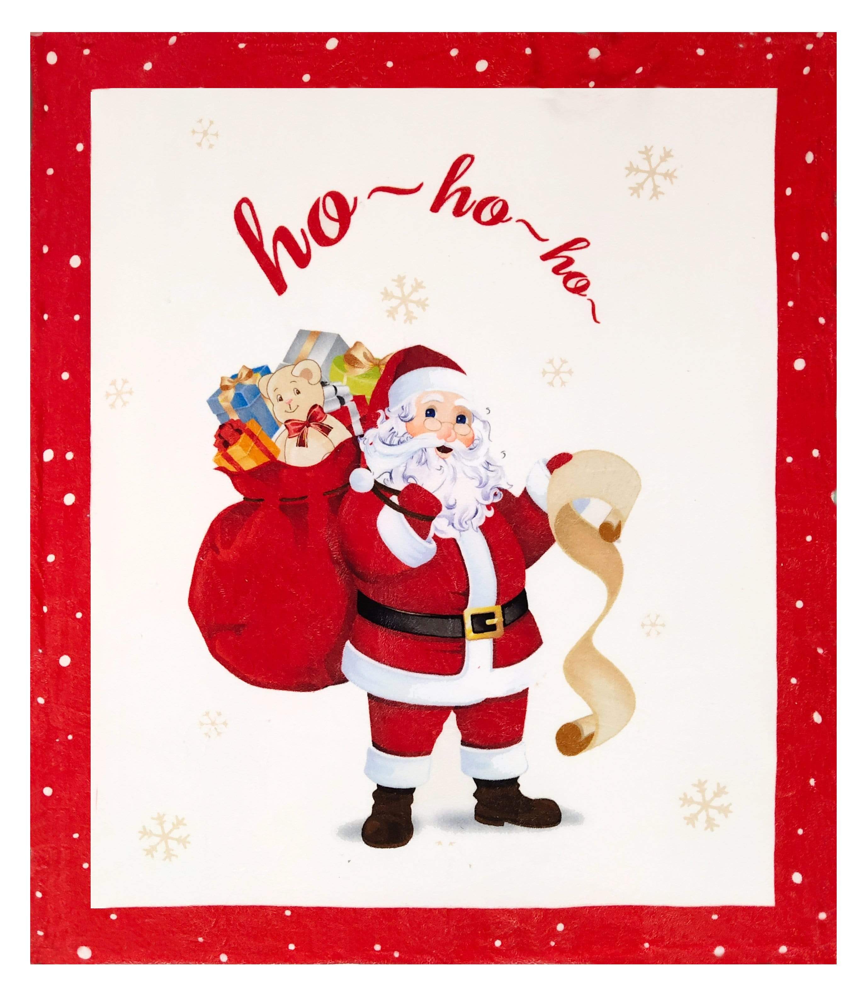 OLIVIA ROCCO Father Christmas Teddy Fleece Duvet Set Reversible Faux Fur Luxurious Winter