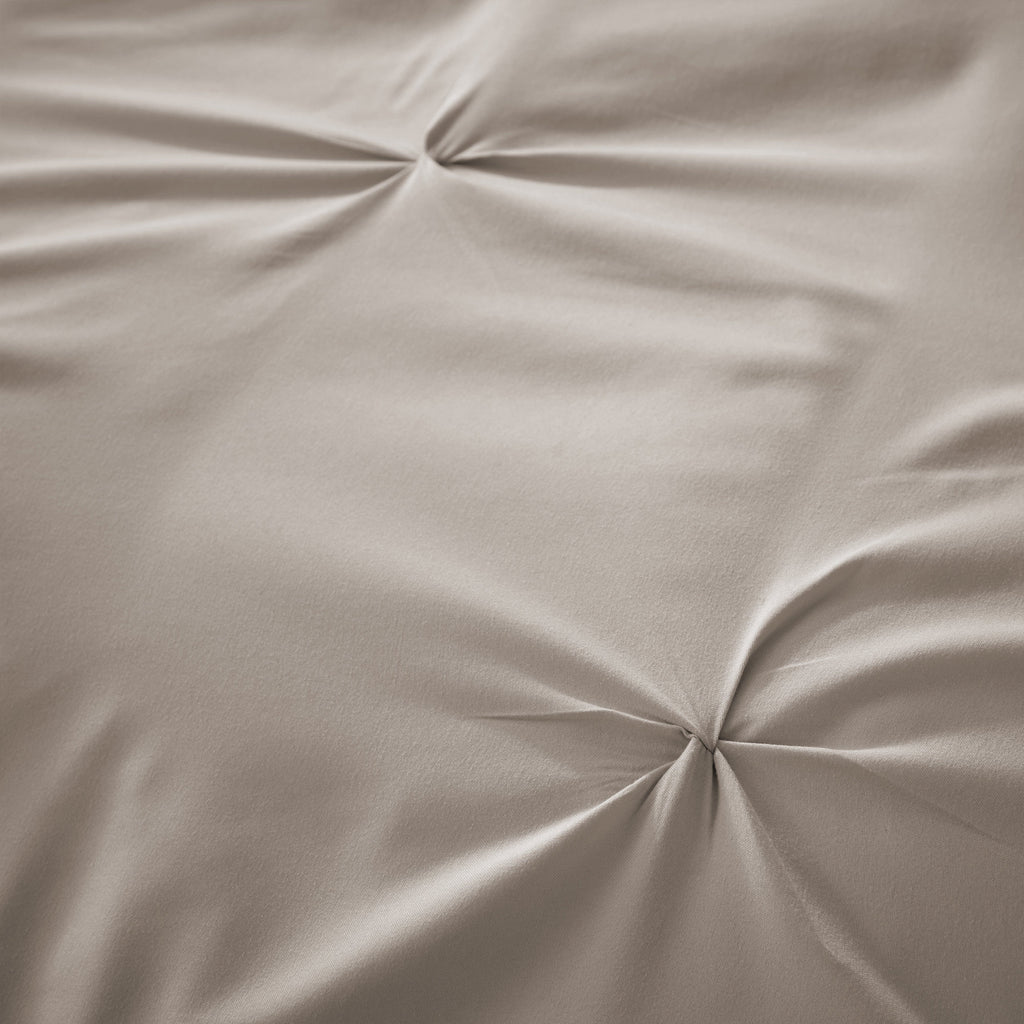 OLIVIA ROCCO Pintuck Natural Microfibre Duvet Cover Set With Pillowcases Easy Care