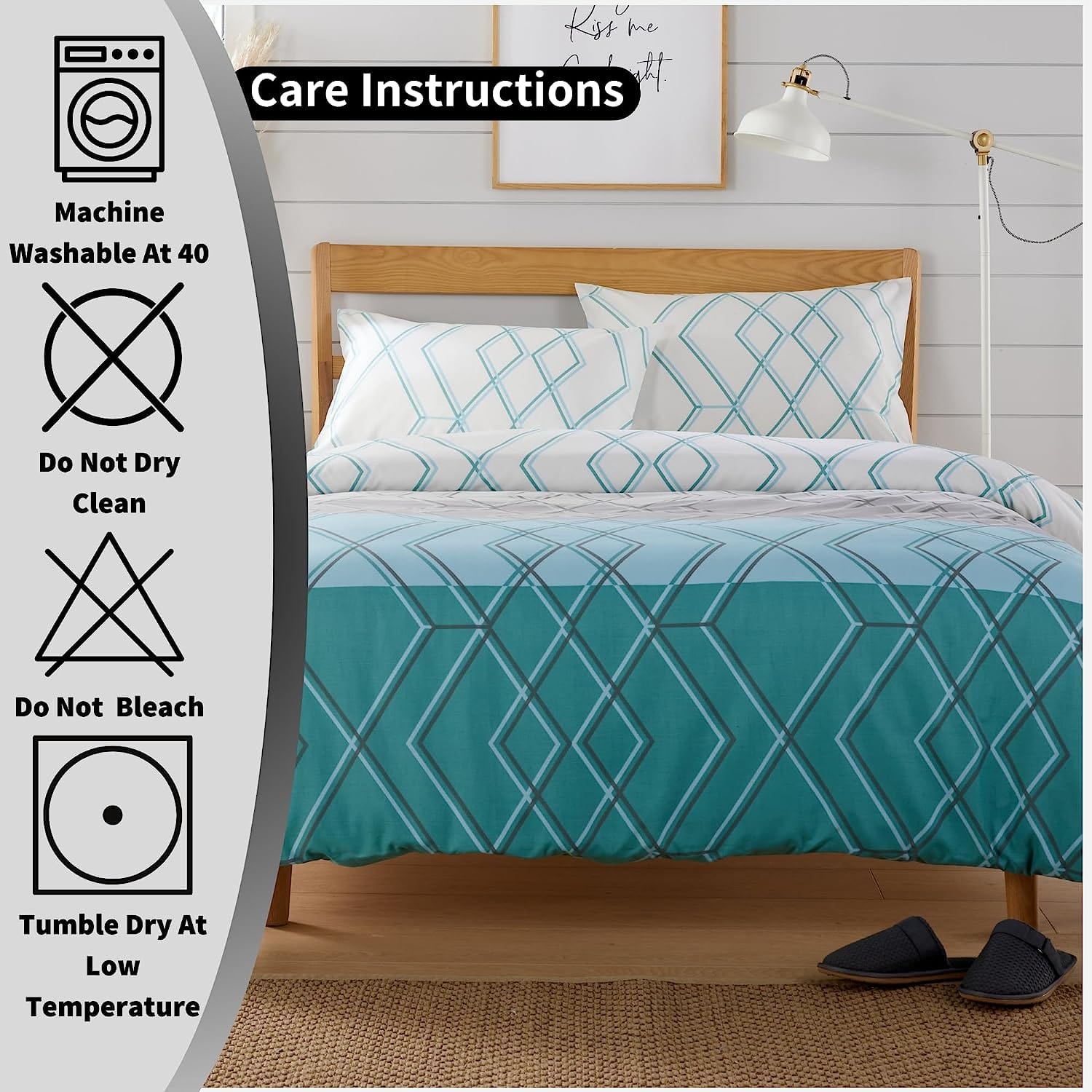 OLIVIA ROCCO Havanna Geo Reversible Luxury Cotton Blend Duvet Cover Set With Pillowcases