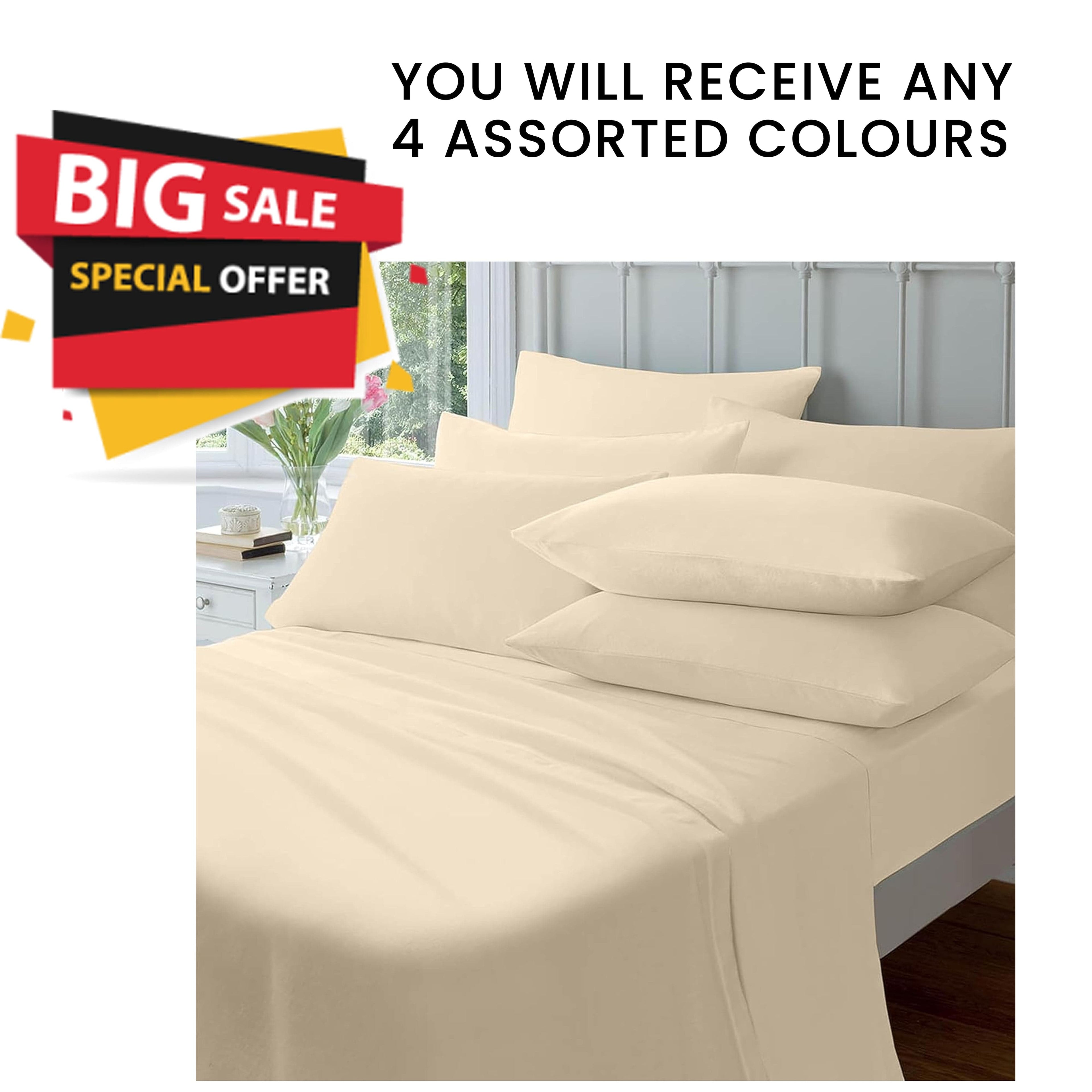 OLIVIA ROCCO 4 Pack Flannelette Fitted Sheets Super Soft Brushed Cotton Bed Sheets