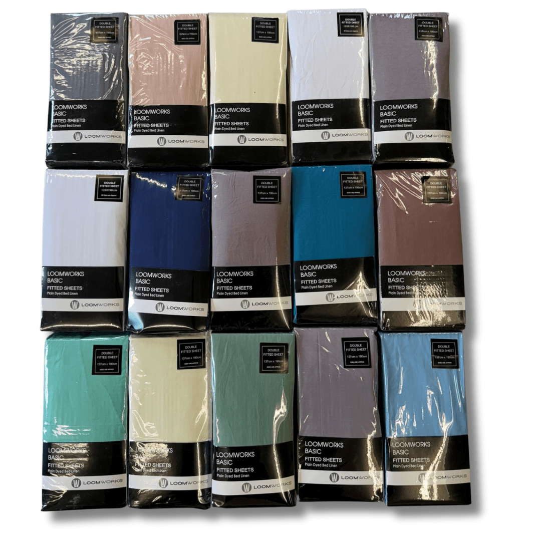 OLIVIA ROCCO 4 Pack Polycotton Easycare Fitted Sheets Soft Comfort Bedsheets Fifty Fifty