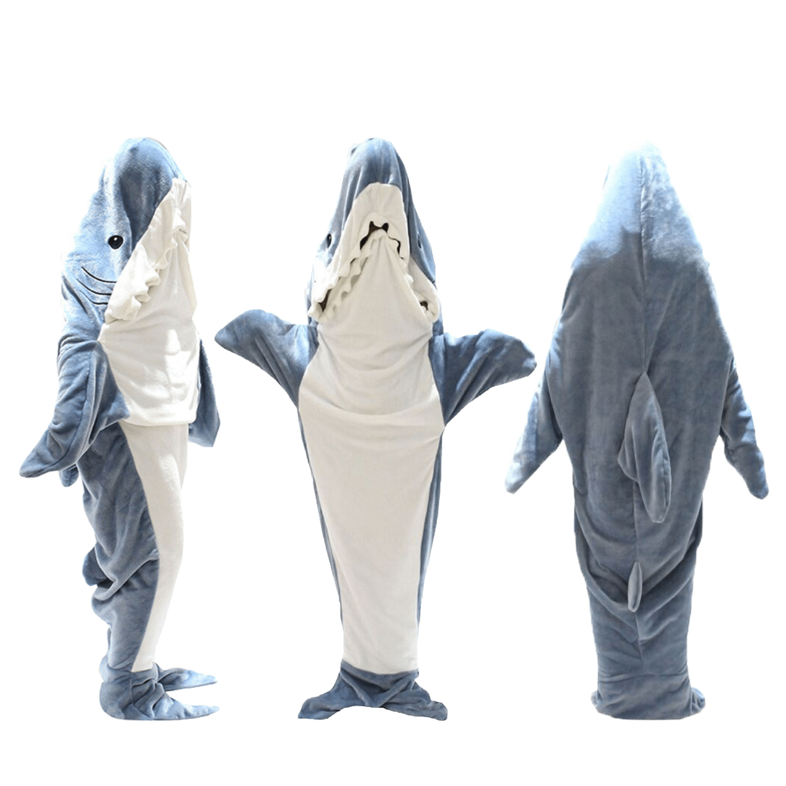 OLIVIA ROCCO Wearable Shark Blanket Sleeping Bag For Adults Super Soft Flannel Onesie