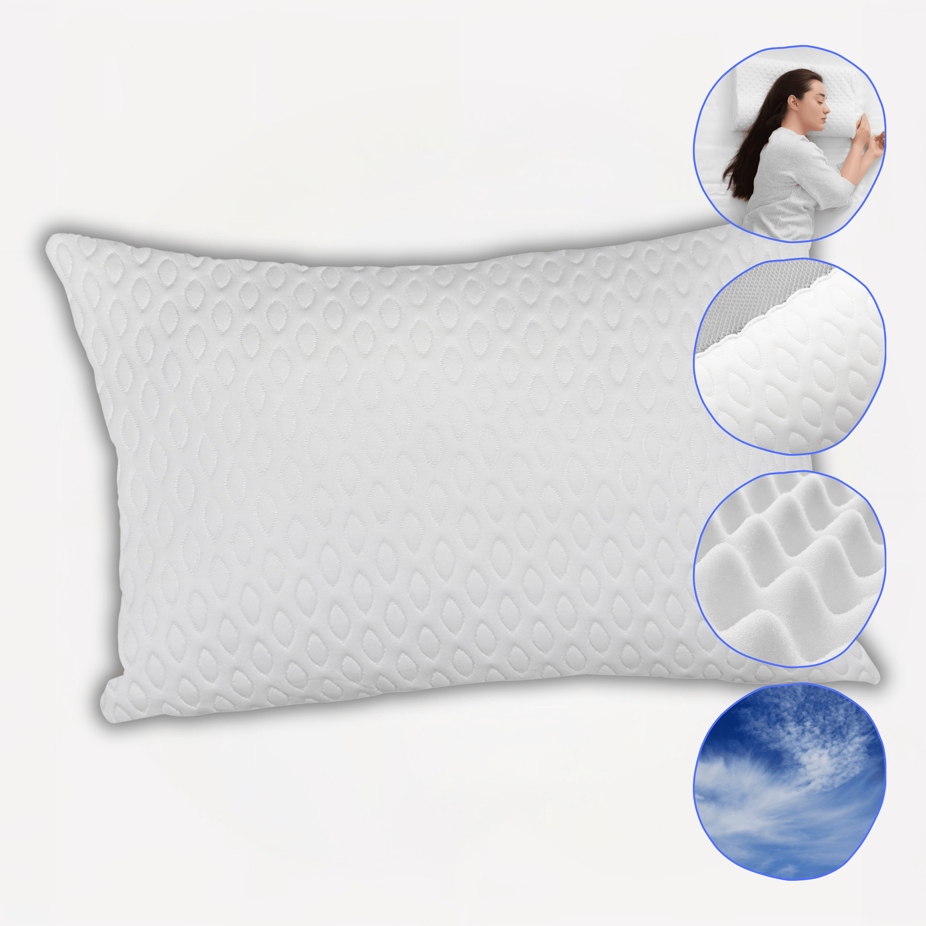 OLIVIA ROCCO Air Flow Pillow Hotel Quality Anti Snore Side Sleeper Premium Fibre Filling