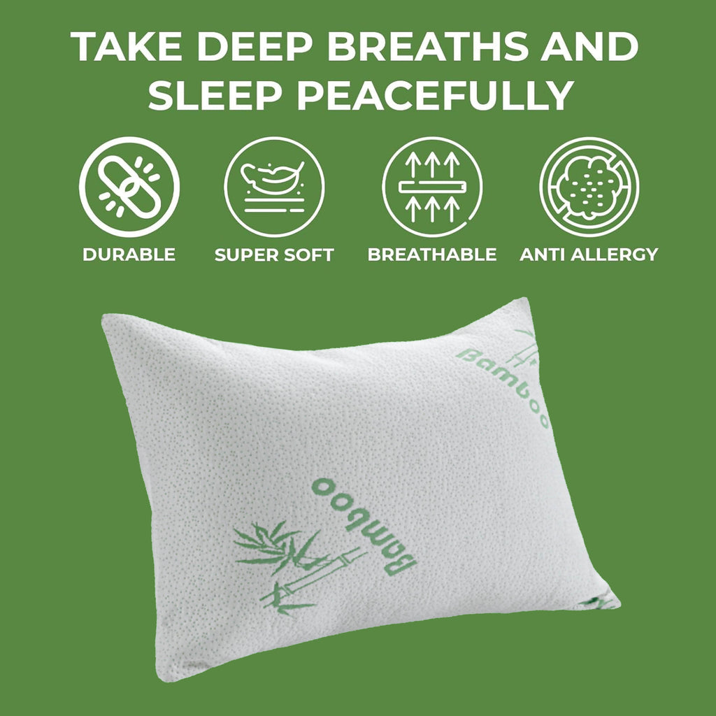 OLIVIA ROCCO Bamboo Memory Foam Pillow Hypoallergenic Cooling Luxury Fibre Filling