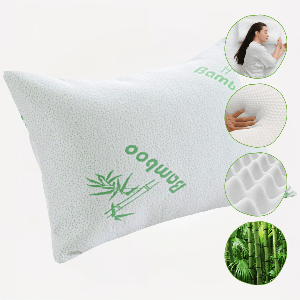 OLIVIA ROCCO Bamboo Memory Foam Pillow Hypoallergenic Cooling Luxury Fibre Filling