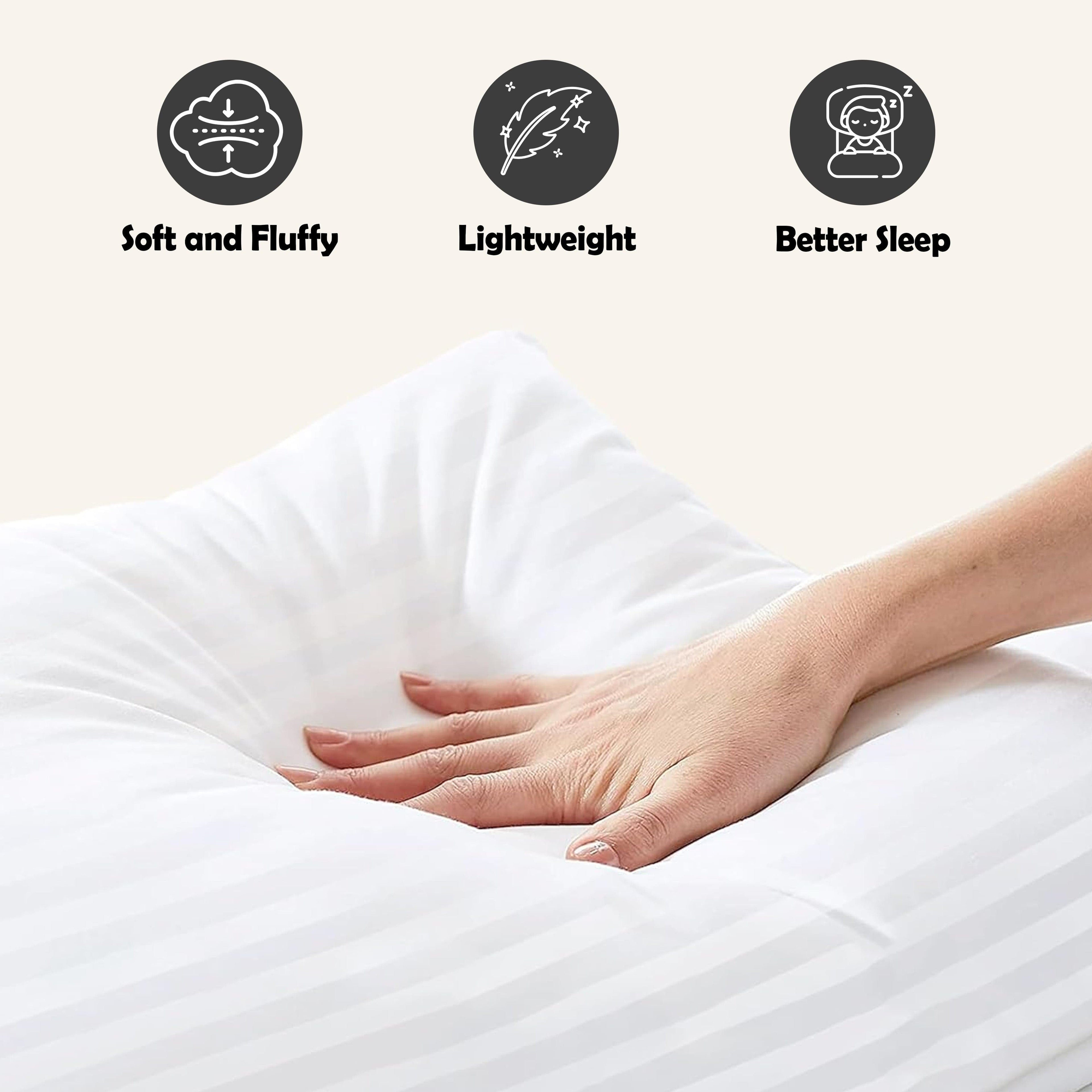 OLIVIA ROCCO 2 Pack Luxury Hotel Pillows Hypoallergenic Hollowfibre Soft Medium Support