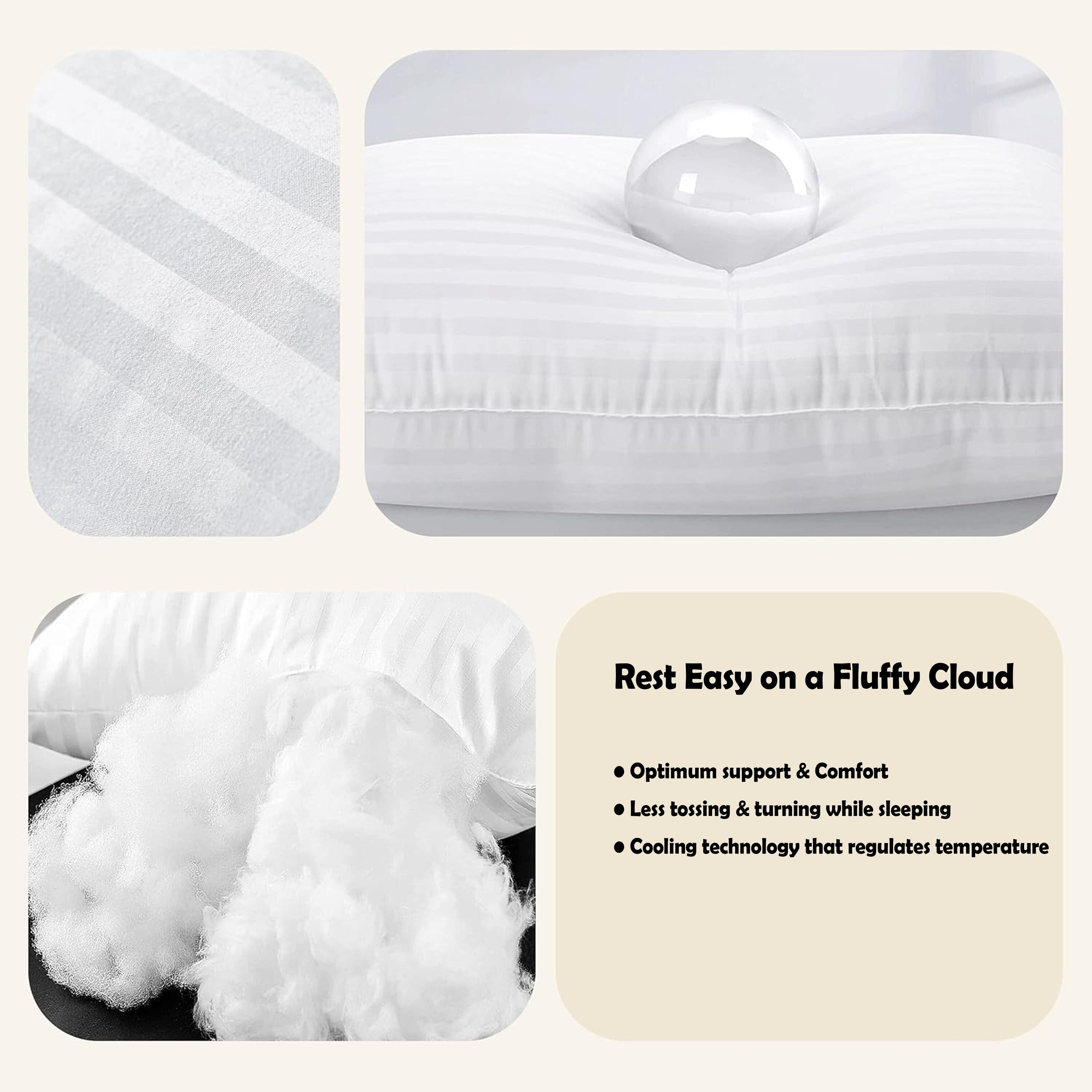 OLIVIA ROCCO 2 Pack Luxury Hotel Pillows Hypoallergenic Hollowfibre Soft Medium Support