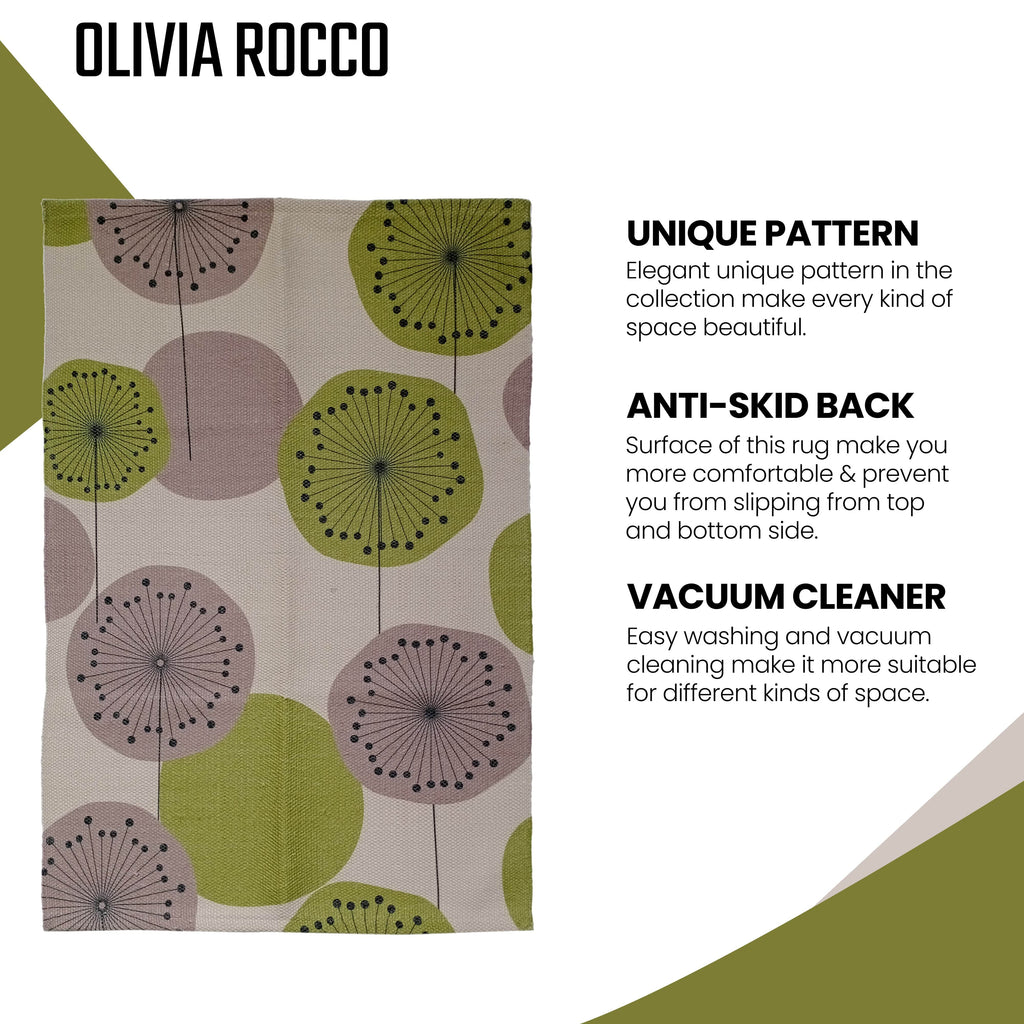 OLIVIA ROCCO Printed Rug Flor Design Modern Non Slip Soft Durable Floor Rug Hotel-Quality Everyday Comfort