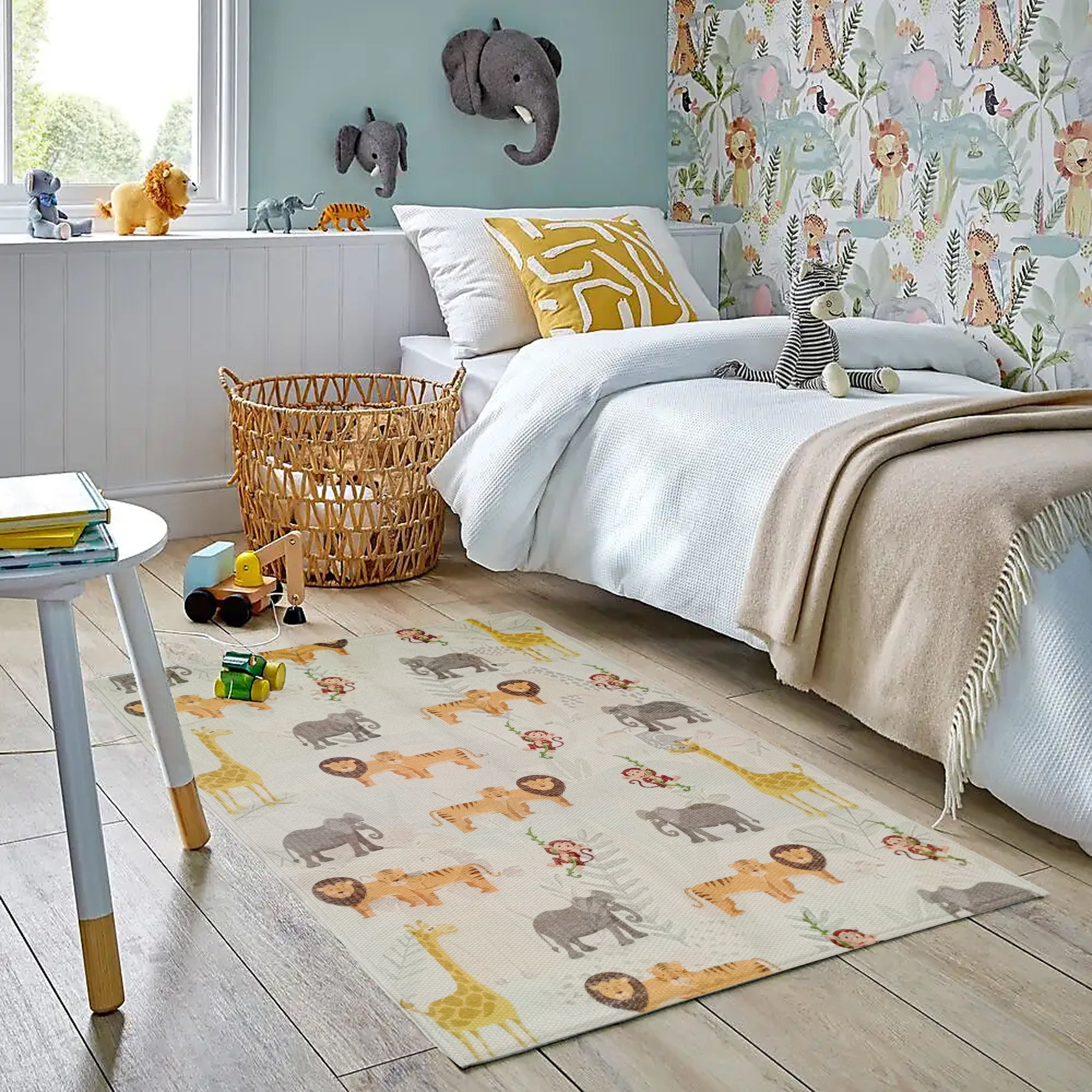 OLIVIA ROCCO Animal Print Rug Safari Non Slip Soft Durable Floor Rug for Living Room