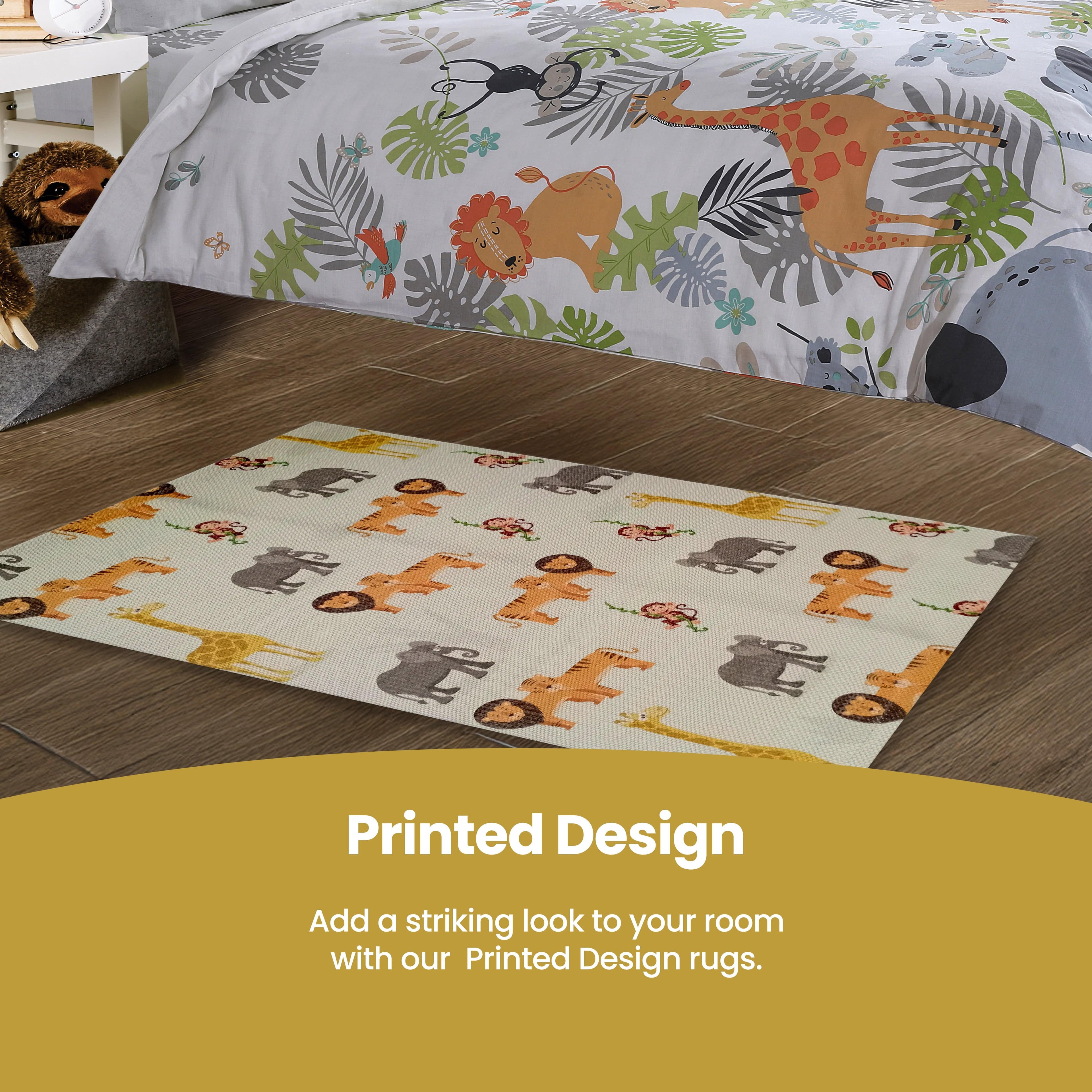 OLIVIA ROCCO Animal Print Rug Safari Non Slip Soft Durable Floor Rug for Living Room