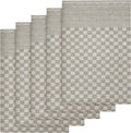 OLIVIA ROCCO Pack Of 5 Large 100% Cotton Tea Towels Quick Dry Check Pattern Dish Cloths
