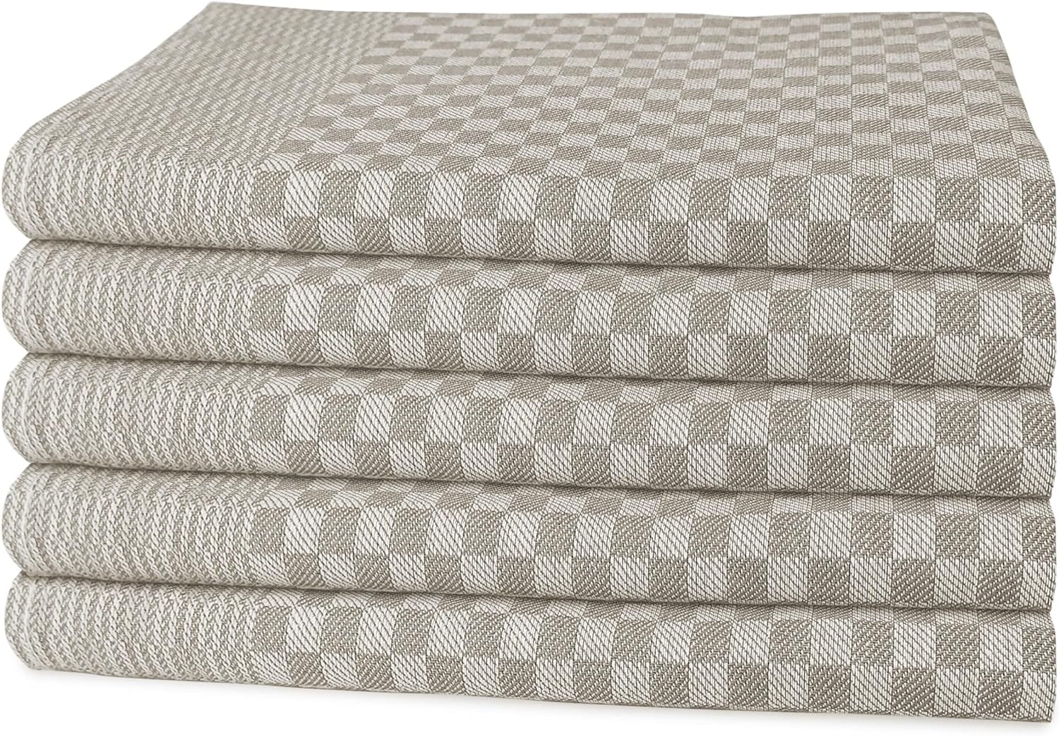OLIVIA ROCCO Pack Of 5 Large 100% Cotton Tea Towels Quick Dry Check Pattern Dish Cloths