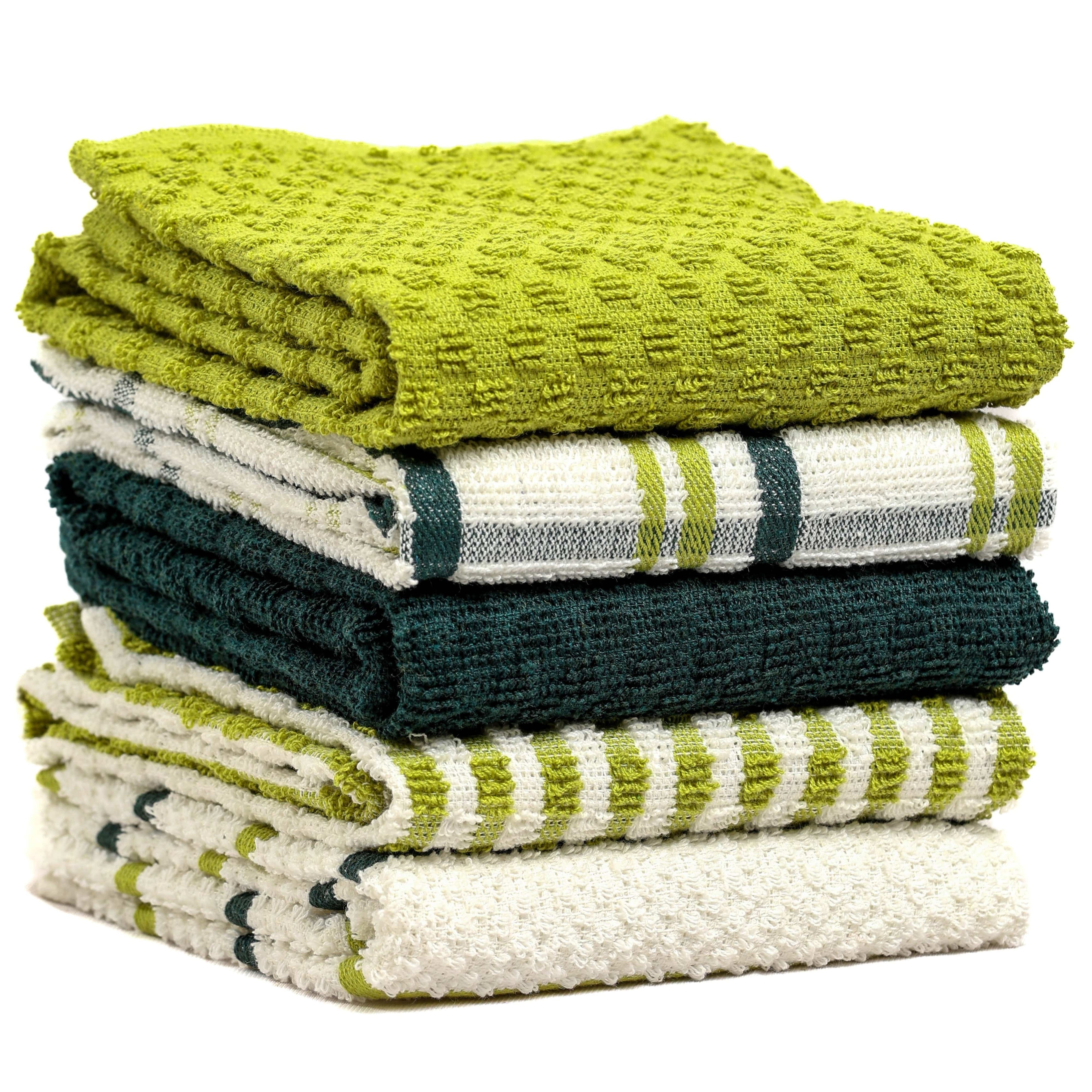 OLIVIA ROCCO 5 Pack Cotton Terry Kitchen Towels 45x65cm Super Absorbent Quick Drying