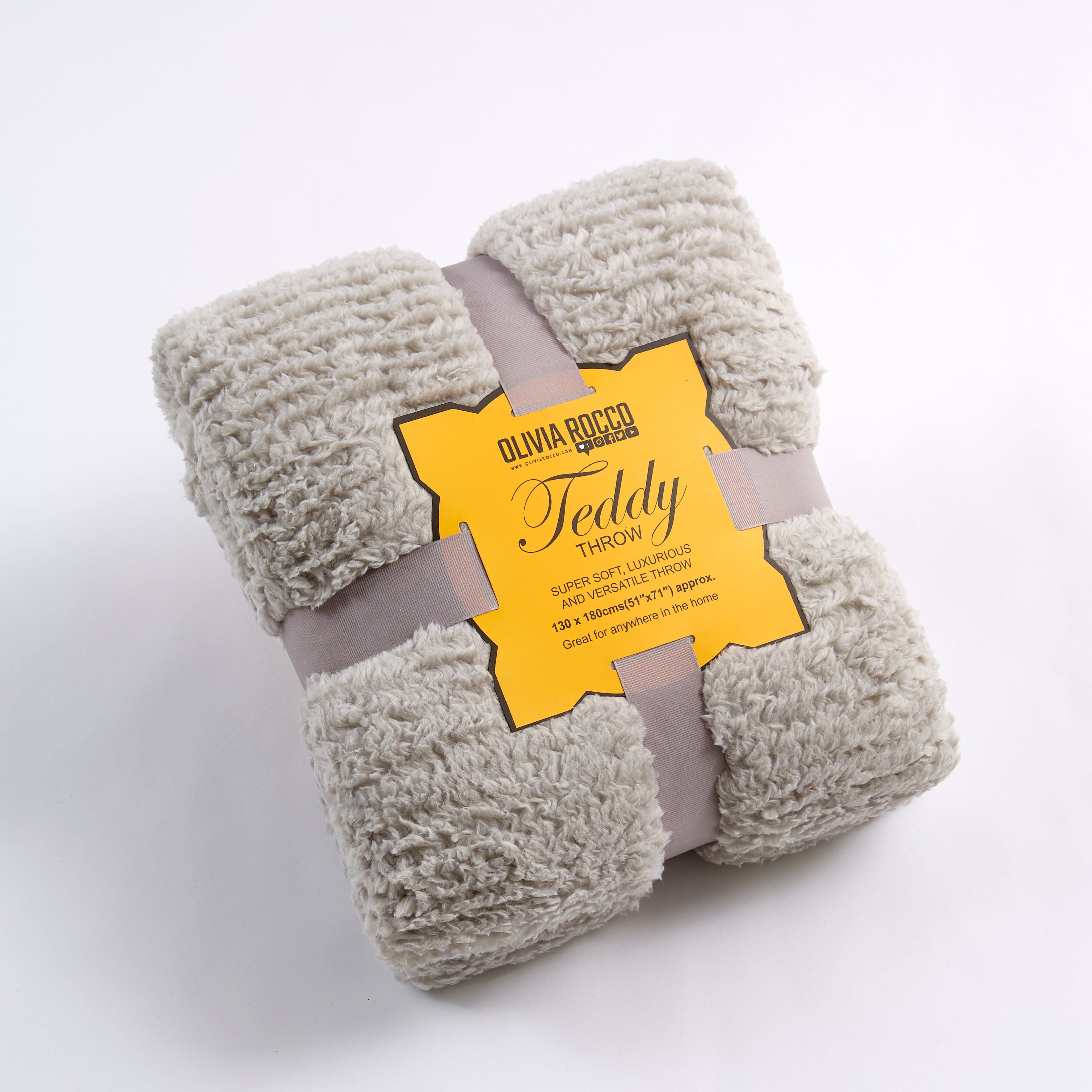 OLIVIA ROCCO Oversized Teddy Throw Blanket Super Soft Faux Fur Fleece For Sofa Or Bed