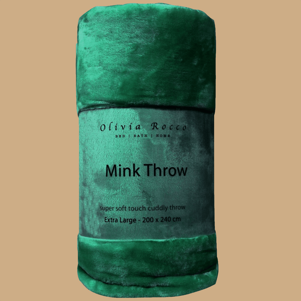 OLIVIA ROCCO Mink Faux Fur Velvet Touch Extra Large Throw Blanket Soft Warm Calming