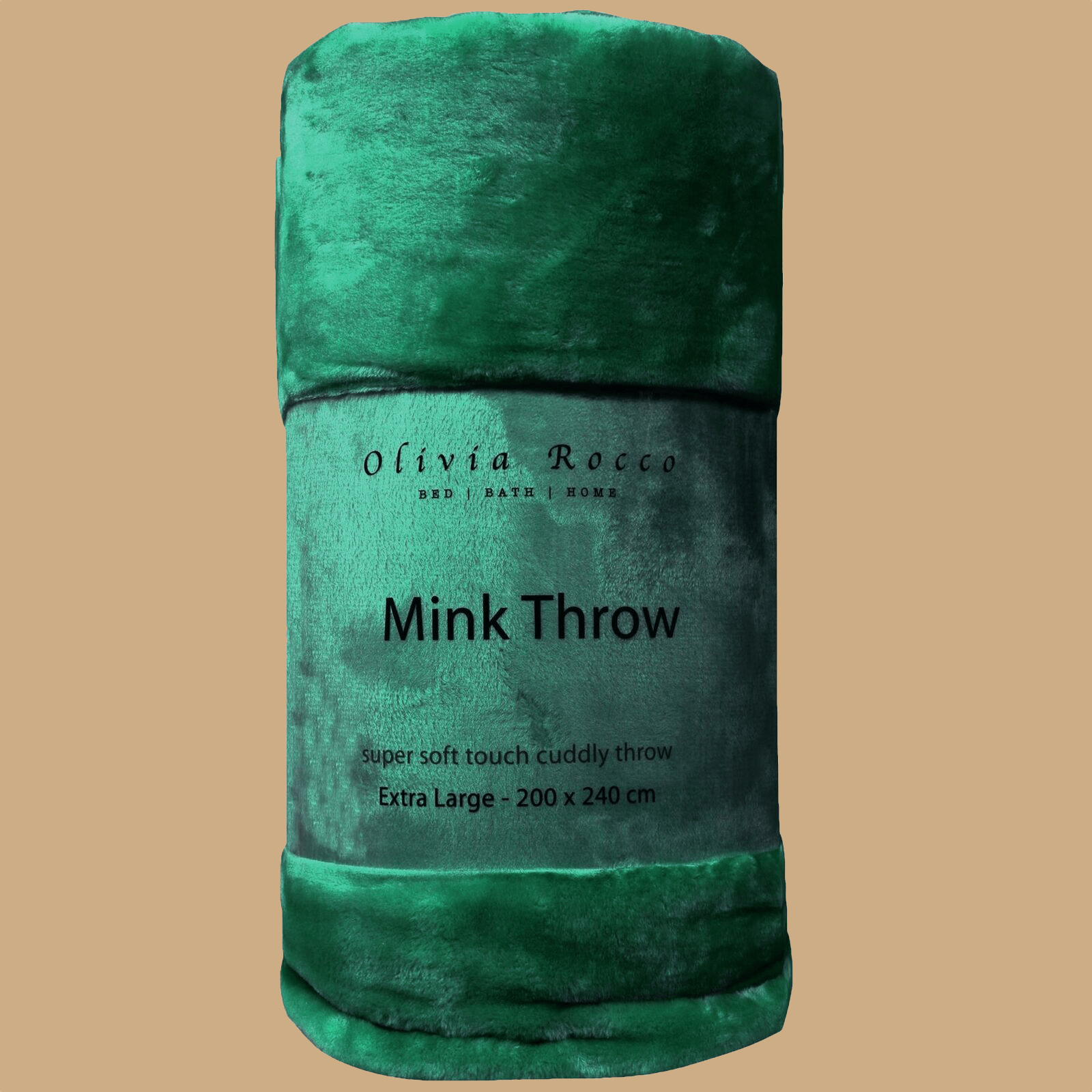 OLIVIA ROCCO Mink Faux Fur Velvet Touch Extra Large Throw Blanket Soft Warm Calming