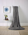 OLIVIA ROCCO Oversized Chunky Soft Fleece Blanket Fluffy Faux Fur Throw For Sofa And Bed