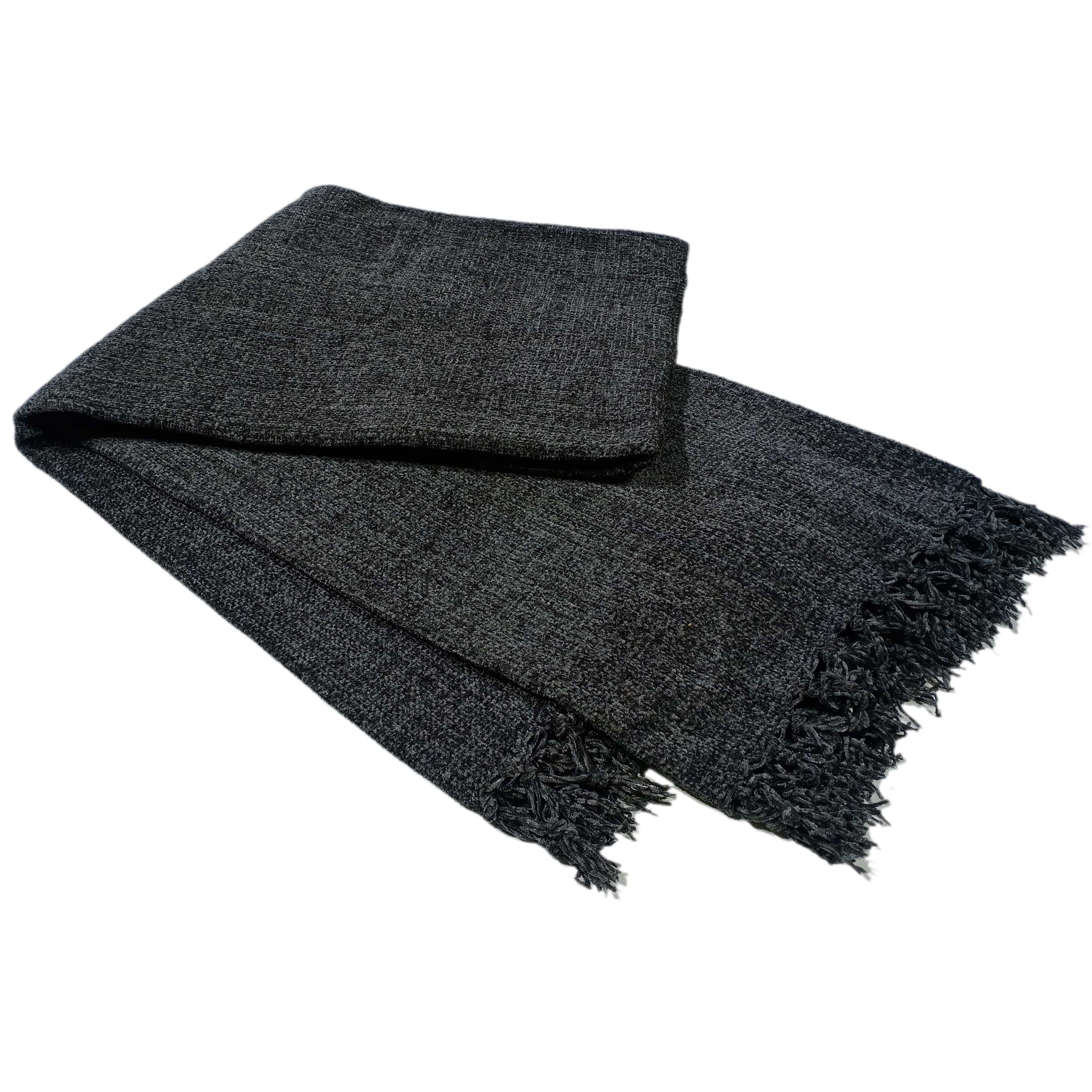 OLIVIA ROCCO Chenille Tassel Throw Blanket for Couch Sofa Chair Bed All-Season Cosy Sofa and Bedroom Layering